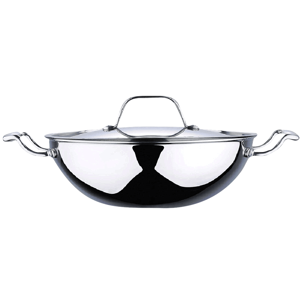 BERGNER Argent 2.5L Non Stick Stainless Steel Kadhai with Stainless Steel Lid (Induction Compatible, Dishwasher Safe, Silver)_8