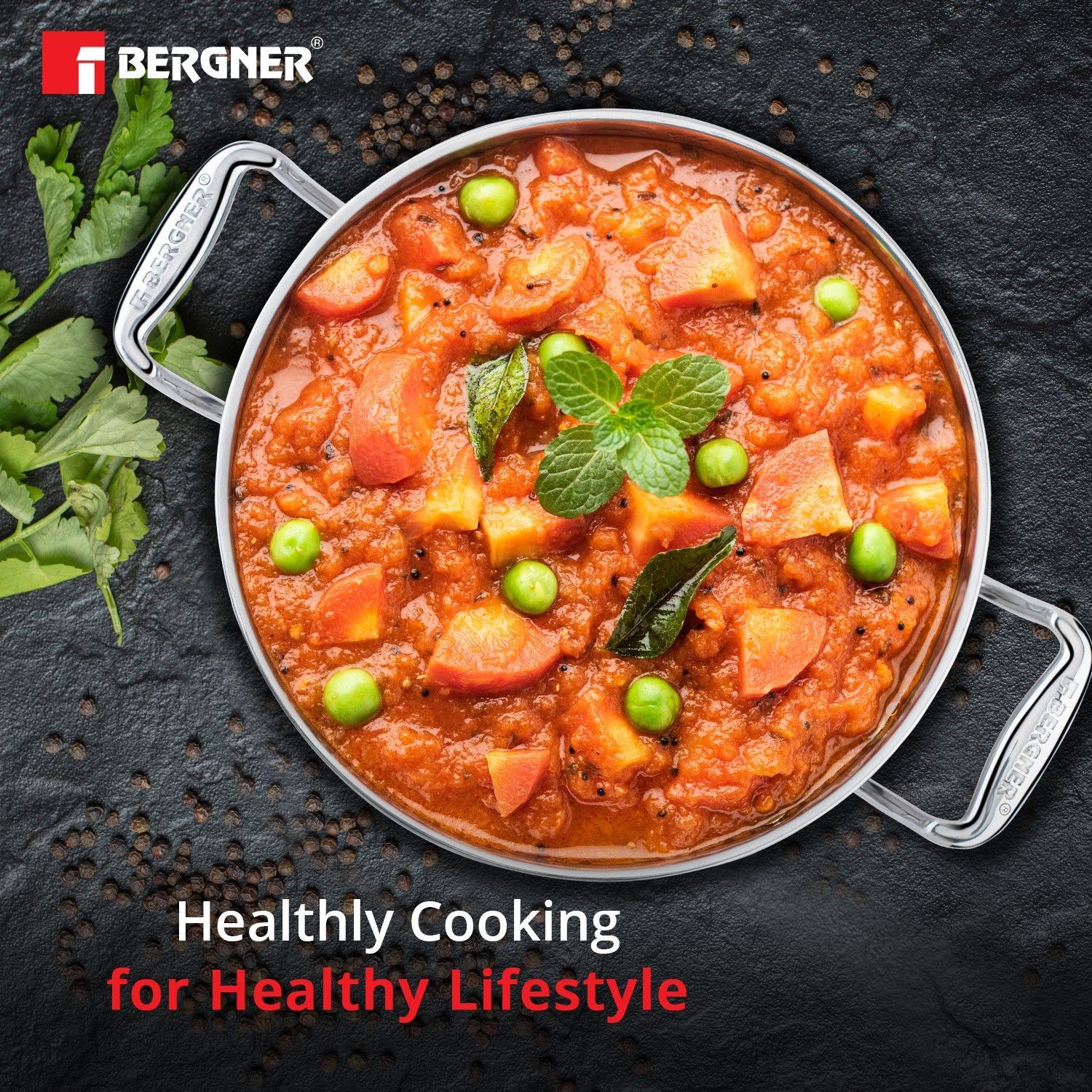 BERGNER Argent 2.5L Non Stick Stainless Steel Kadhai with Stainless Steel Lid (Induction Compatible, Dishwasher Safe, Silver)_5