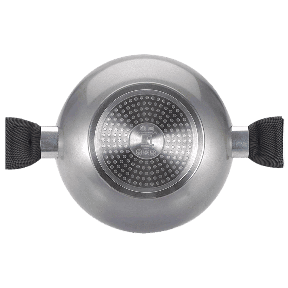 BERGNER Carbon TT 3.5L Non Stick Aluminium Kadhai with Tempered Glass Lid (Induction Compatible, Dishwasher Safe, Silver) BERGNER Carbon TT 3.5L Non Stick Aluminium Kadhai with Tempered Glass Lid (Induction Compatible, Dishwasher Safe, Silver)_6