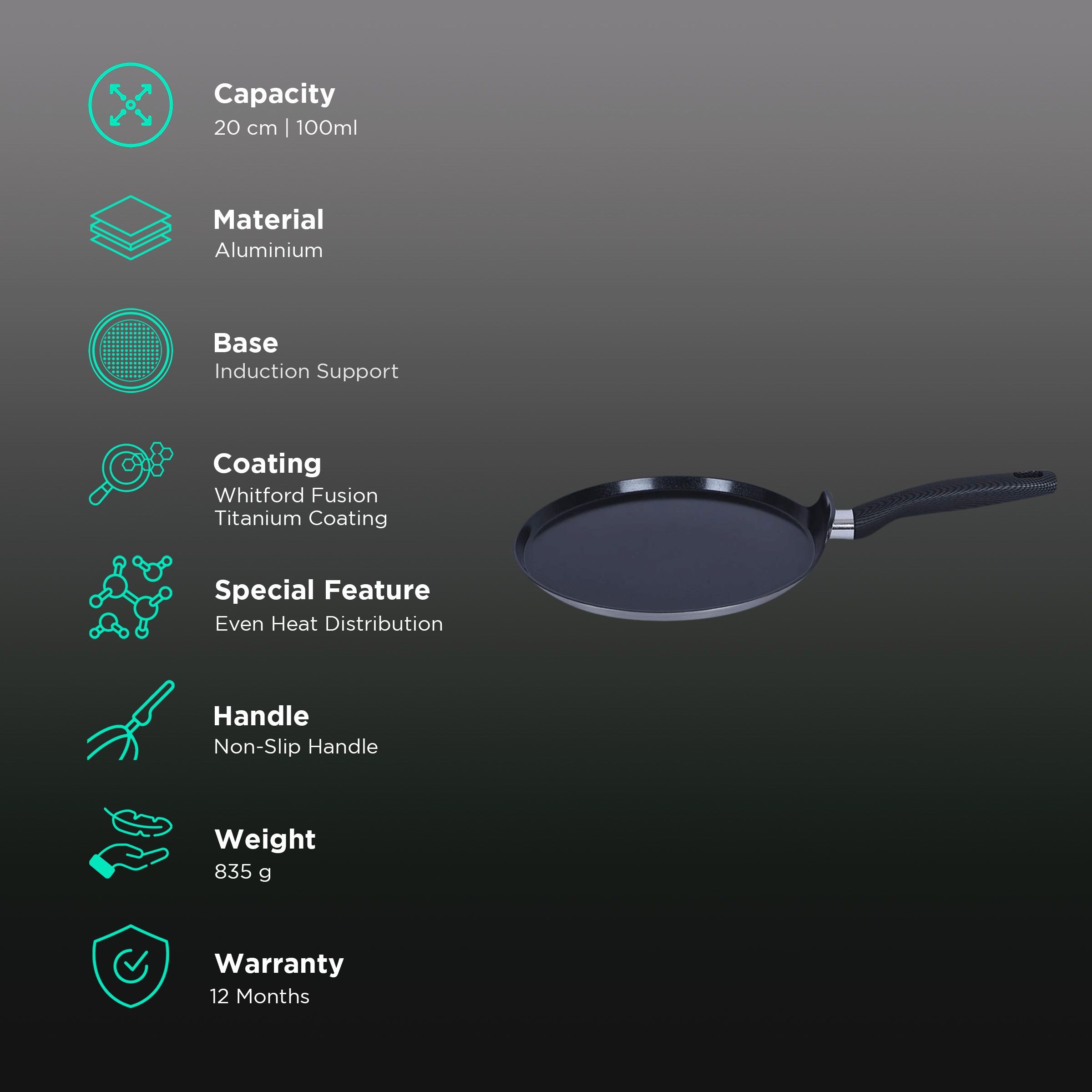 BERGNER Carbon TT 100ml Non Stick Aluminium Fry Pan (Induction Compatible, Even Heat Distribution, Silver) BERGNER Carbon TT 100ml Non Stick Aluminium Fry Pan (Induction Compatible, Even Heat Distribution, Silver)_3