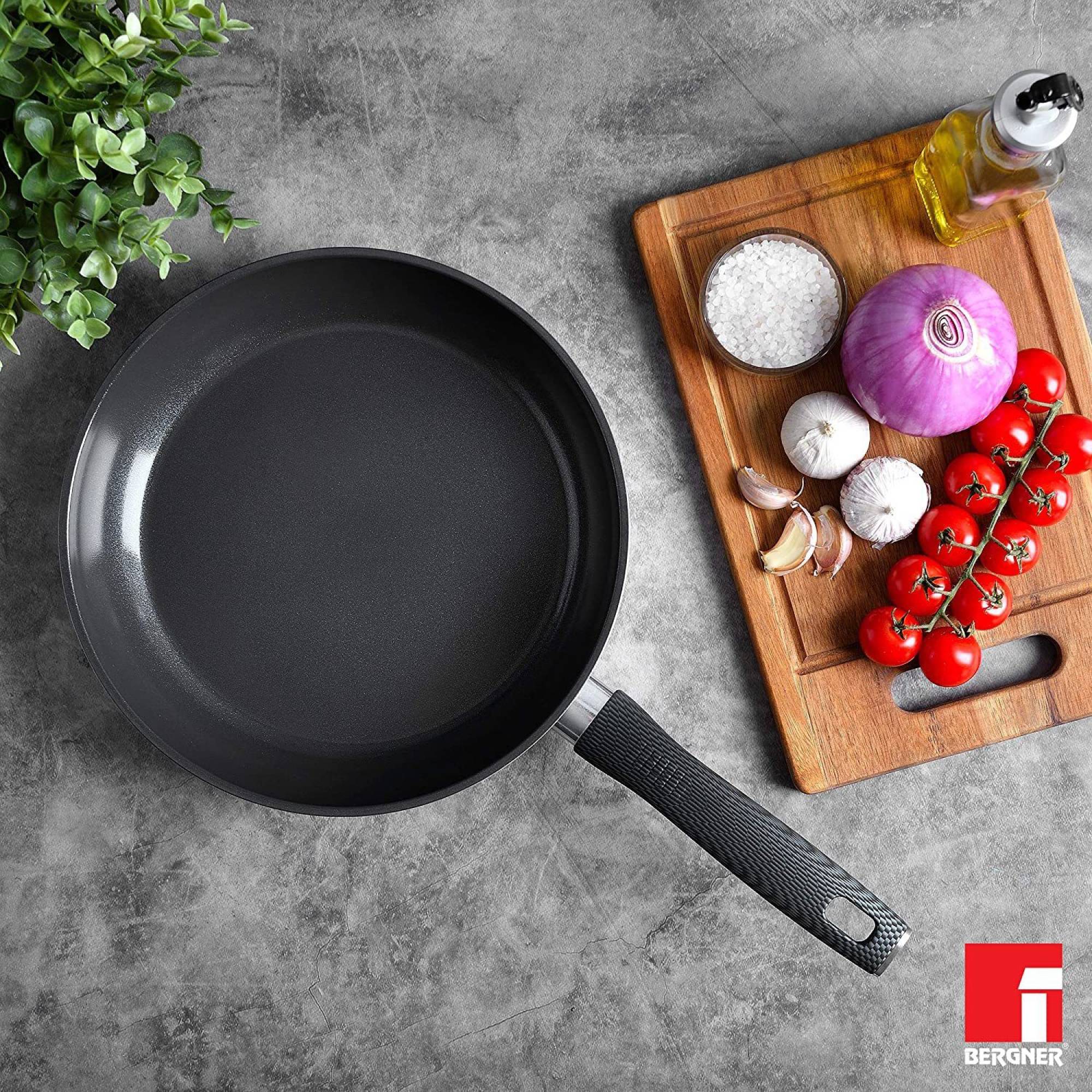 BERGNER Carbon TT 100ml Non Stick Aluminium Fry Pan (Induction Compatible, Even Heat Distribution, Silver) BERGNER Carbon TT 100ml Non Stick Aluminium Fry Pan (Induction Compatible, Even Heat Distribution, Silver)_6