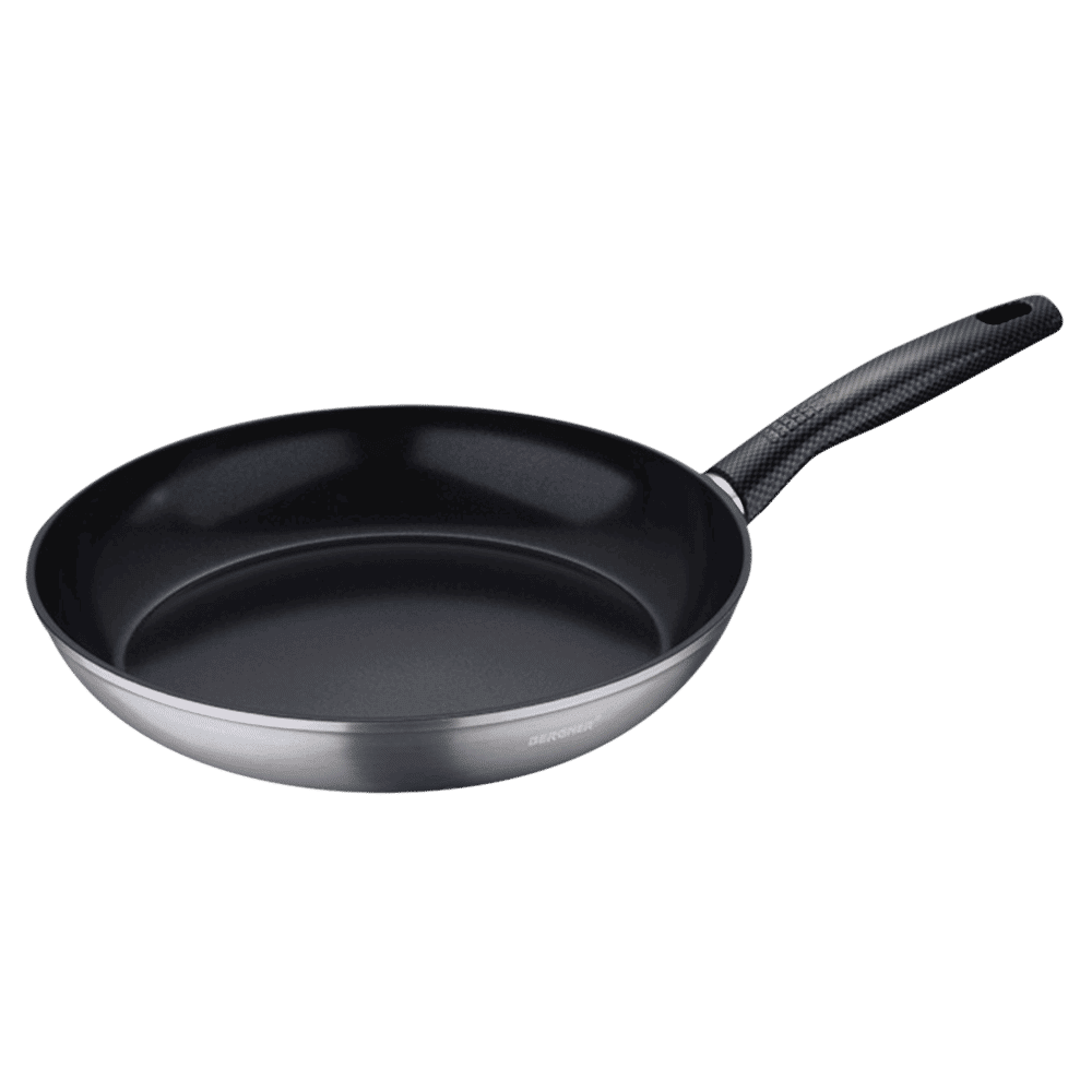 BERGNER Carbon TT 100ml Non Stick Aluminium Fry Pan (Induction Compatible, Dishwasher Safe, Silver)_1
