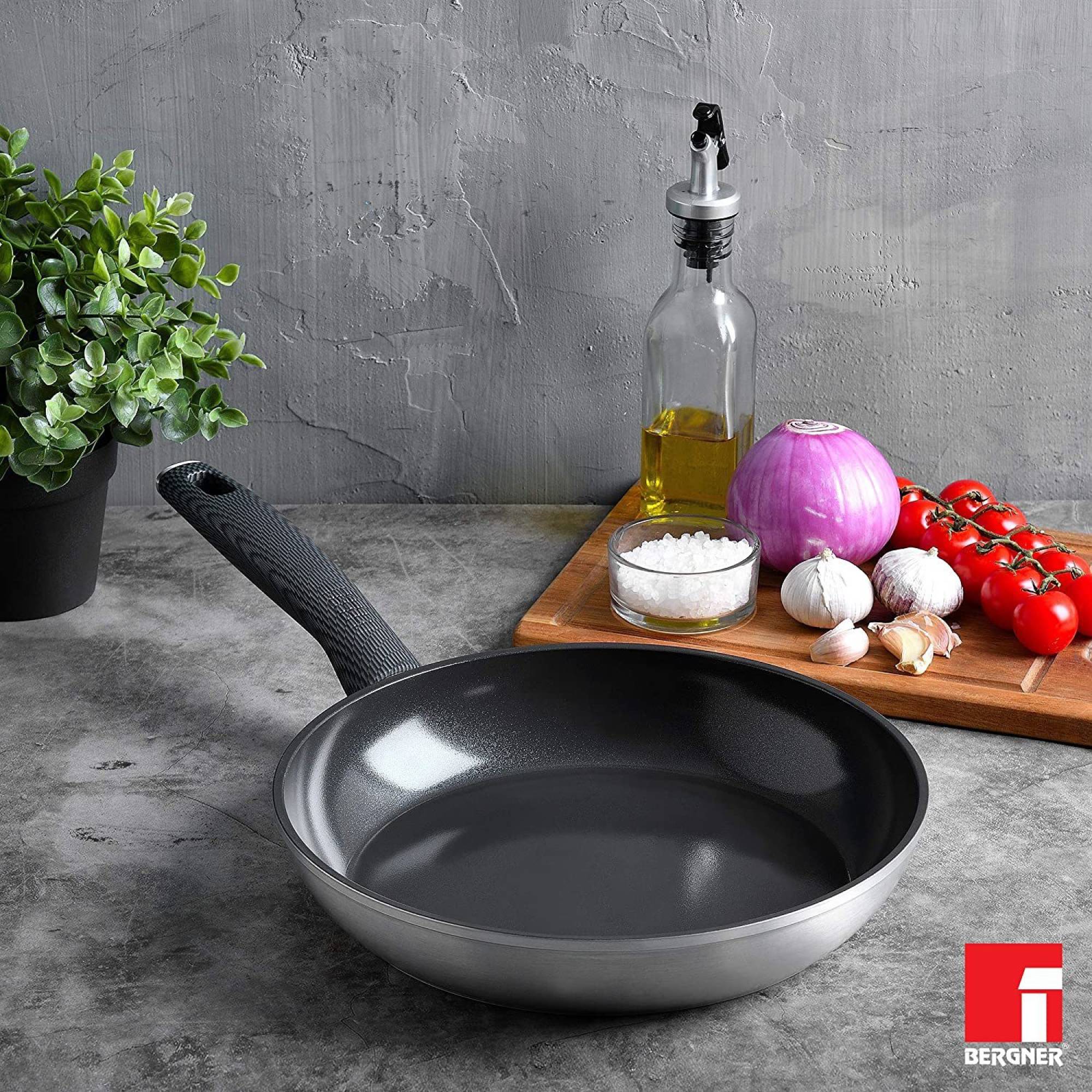 BERGNER Carbon TT 100ml Non Stick Aluminium Fry Pan (Induction Compatible, Dishwasher Safe, Silver)_6