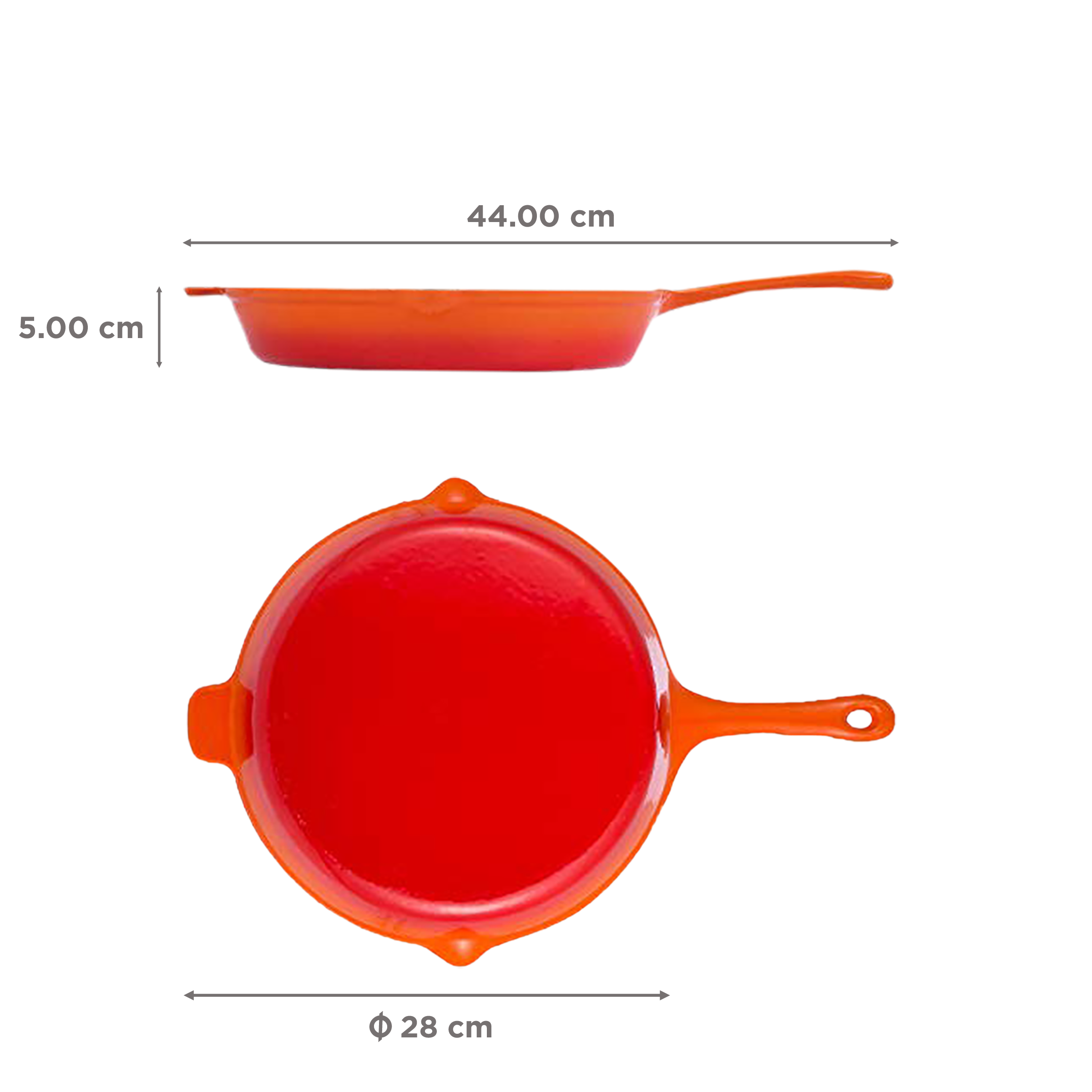 BERGNER Eros 1L Non Stick Cast Iron Fry Pan (Induction Compatible, Dishwasher Safe, Orange)_2