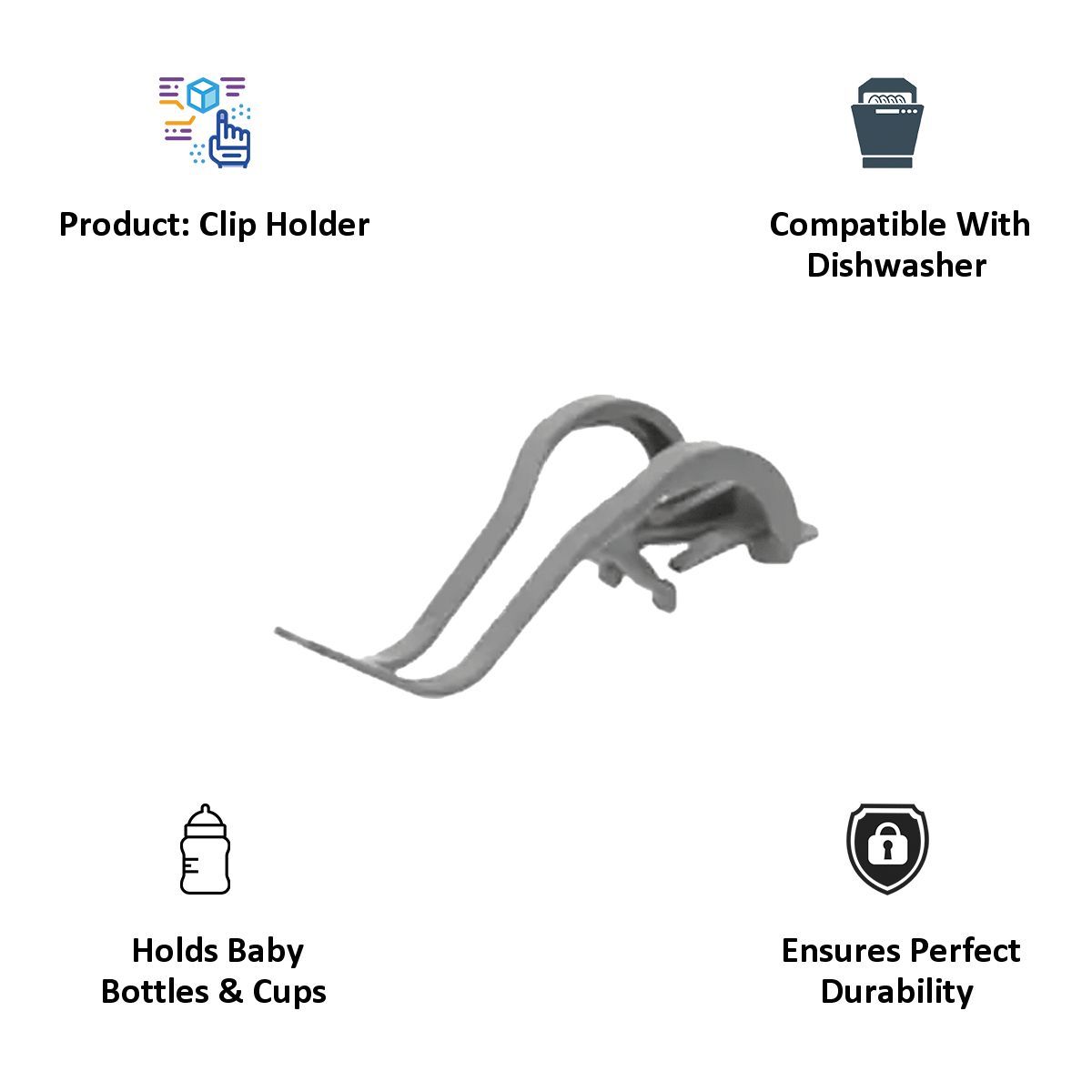 BOSCH Clip Holder for Dishwasher (10001629, Silver)_4