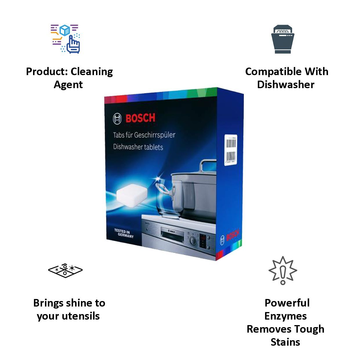 BOSCH Dishwasher Tablet ( 700 gms, 17001311, White)_3