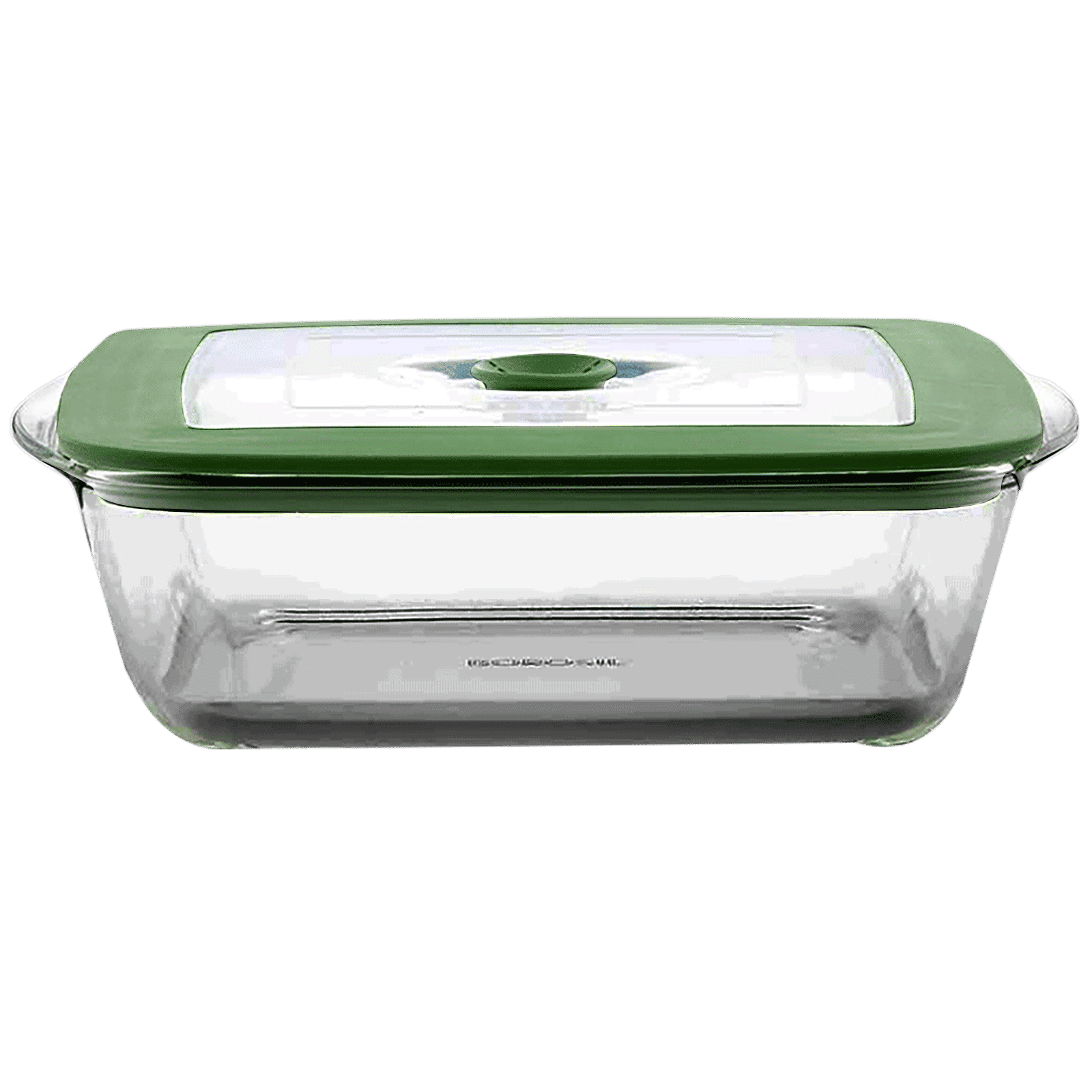 BOROSIL 2.2L Borosilicate Glass Square Dish with Green Lid (Scratch Resistant, Transparent)_1