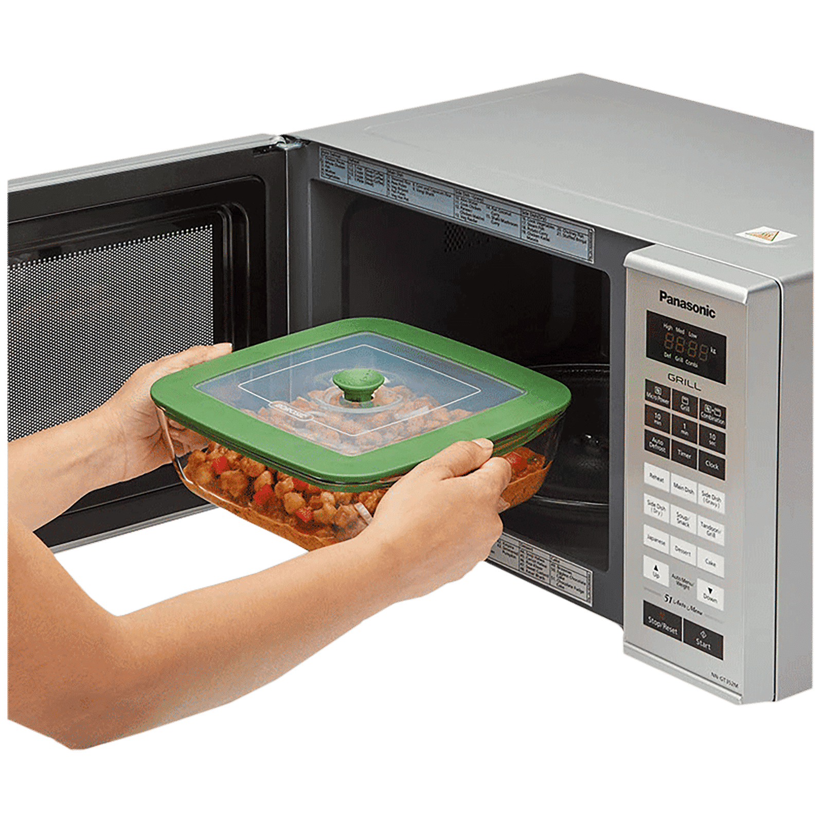 BOROSIL 2.2L Borosilicate Glass Square Dish with Green Lid (Scratch Resistant, Transparent)_3