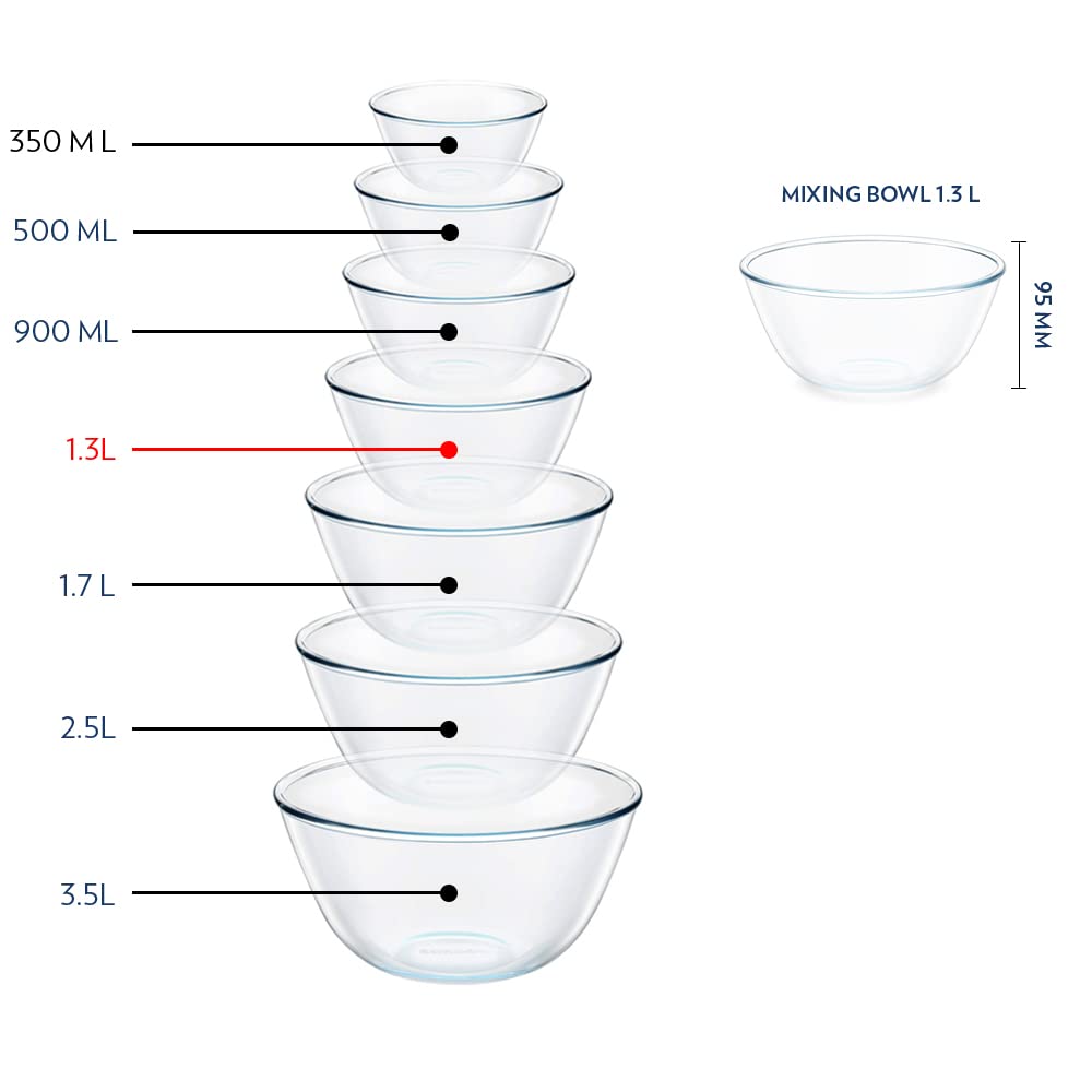 BOROSIL 1.3L Borosilicate Glass Mixing & Serving Bowl with White Lid (Scratch Resistant, Transparent) BOROSIL 1.3L Borosilicate Glass Mixing & Serving Bowl with White Lid (Scratch Resistant, Transparent)_12