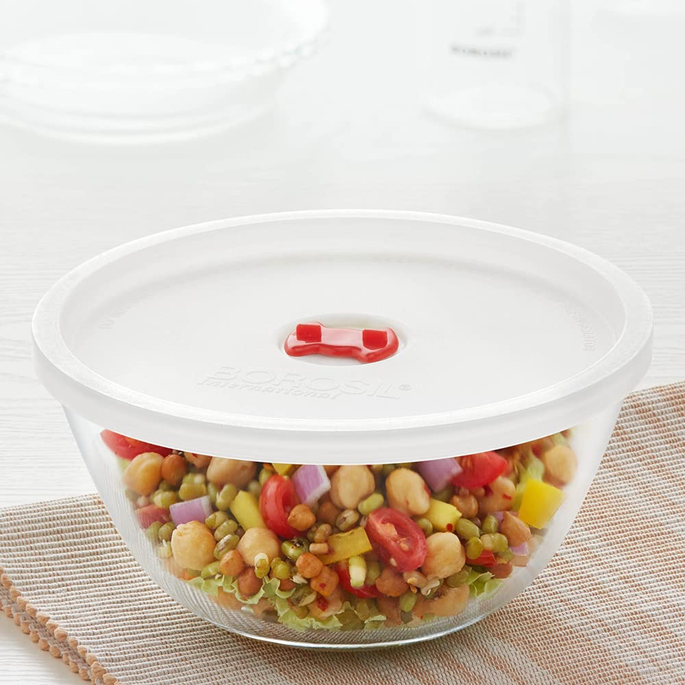 BOROSIL 1.3L Borosilicate Glass Mixing & Serving Bowl with White Lid (Scratch Resistant, Transparent) BOROSIL 1.3L Borosilicate Glass Mixing & Serving Bowl with White Lid (Scratch Resistant, Transparent)_6