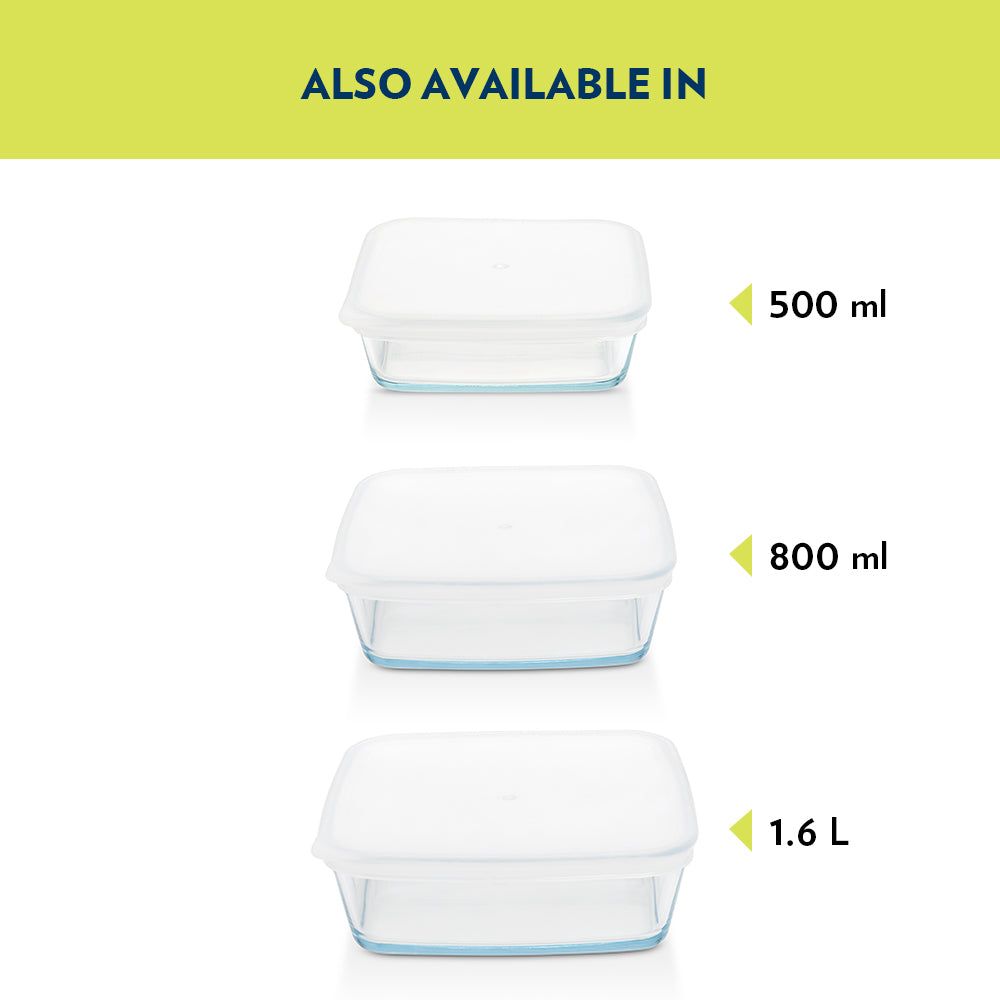BOROSIL 800ml Borosilicate Glass Square Baking Dish with Lid (Scratch Resistant, Transparent)_13