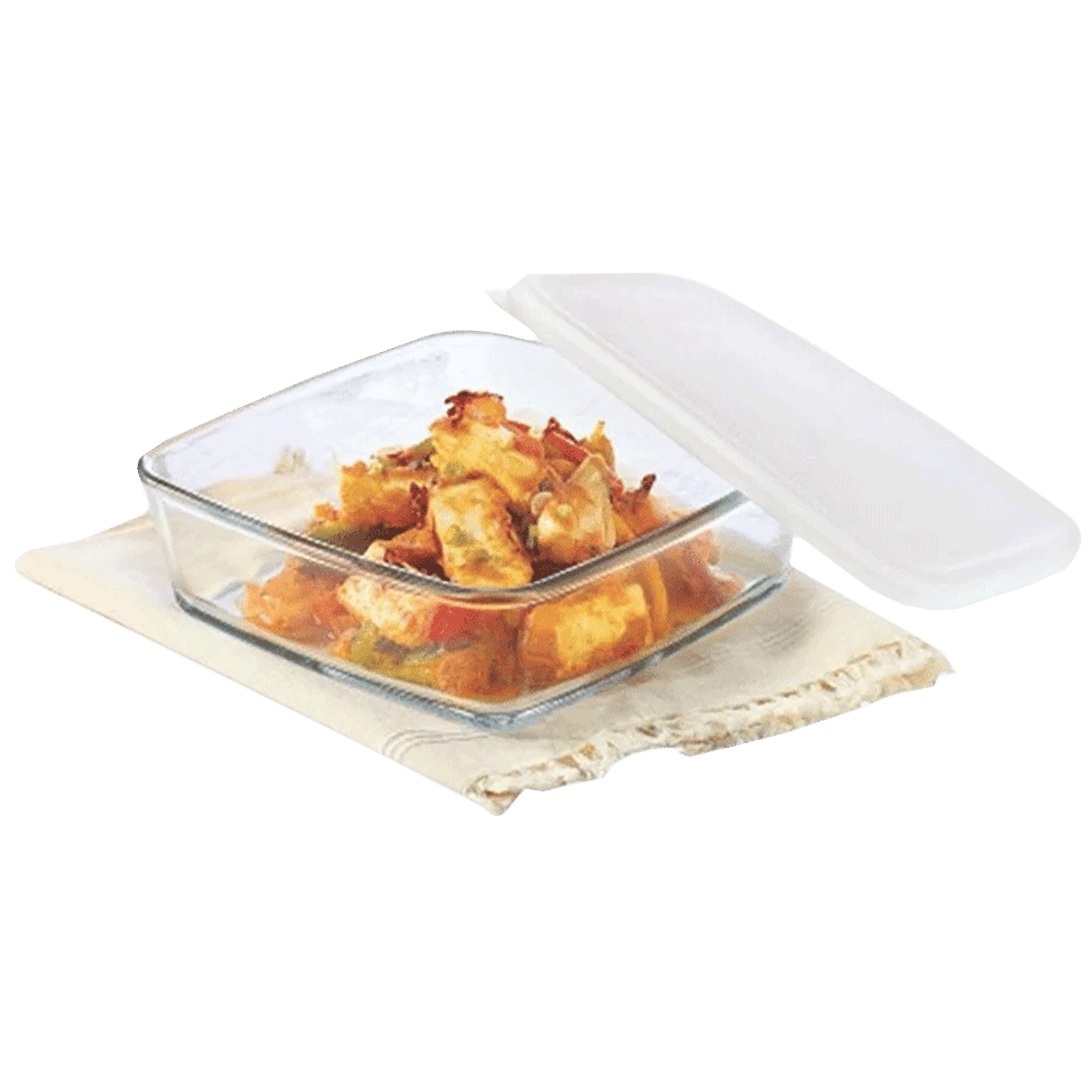 BOROSIL 800ml Borosilicate Glass Square Baking Dish with Lid (Scratch Resistant, Transparent)_3