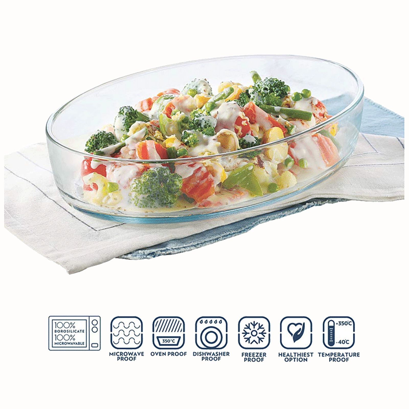 BOROSIL 1.6L Borosilicate Glass Baking Dish (Scratch Resistant, Transparent)_6