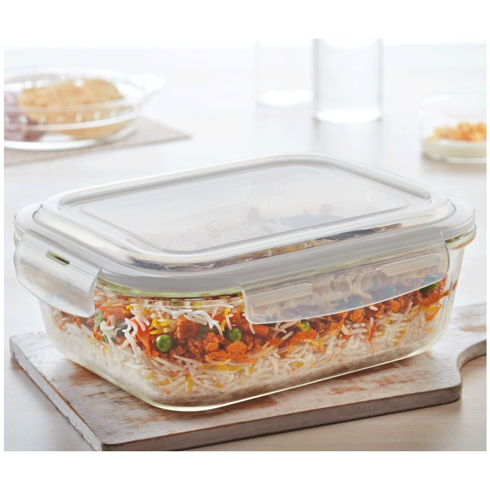 BOROSIL Klip n Store 1.04L Borosilicate Glass Container with Lid (Scratch Resistant, Transparent) BOROSIL Klip n Store 1.04L Borosilicate Glass Container with Lid (Scratch Resistant, Transparent)_4