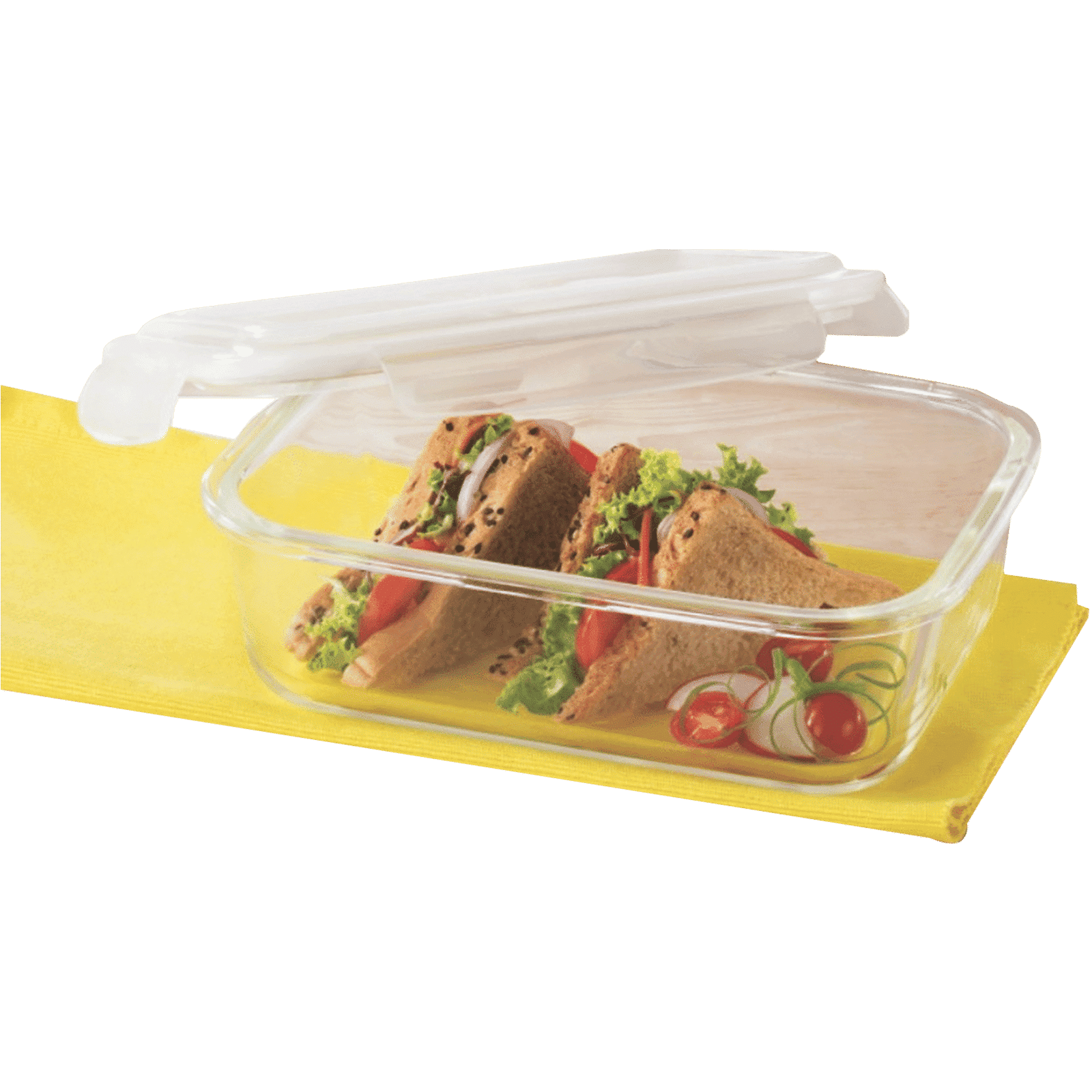 BOROSIL Klip n Store 640ml Borosilicate Glass Rectangle Storage Container with Lid (Scratch Resistant, Transparent)_5