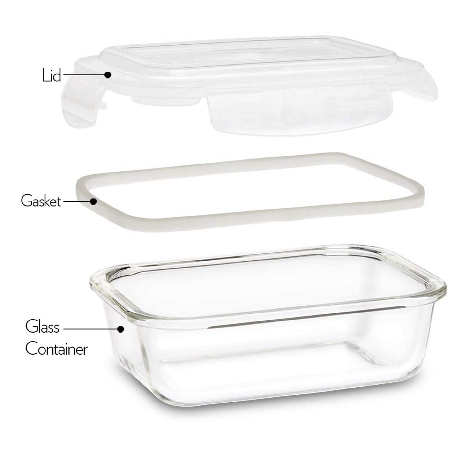 BOROSIL Klip n Store 640ml Borosilicate Glass Rectangle Storage Container with Lid (Scratch Resistant, Transparent)_6