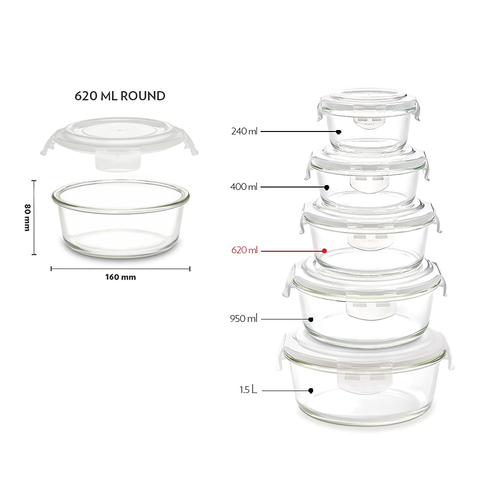 BOROSIL Klip n Store 620ml Borosilicate Glass Container with Air Tight Lid (Scratch Resistant, Transparent) BOROSIL Klip n Store 620ml Borosilicate Glass Container with Air Tight Lid (Scratch Resistant, Transparent)_9