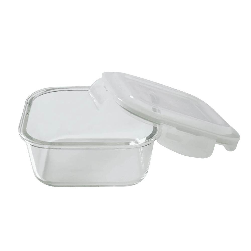 BOROSIL Klip n Store 800ml Borosilicate Glass Square Storage Container with Lid (Scratch Resistant, Transparent)_3