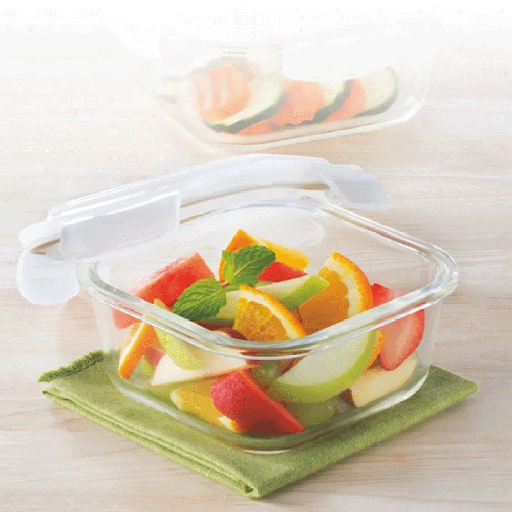 BOROSIL Klip n Store 800ml Borosilicate Glass Square Storage Container with Lid (Scratch Resistant, Transparent)_5