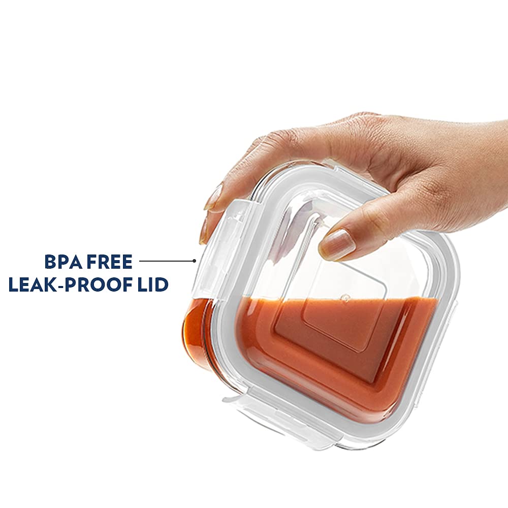 BOROSIL Klip n Store 800ml Borosilicate Glass Square Storage Container with Lid (Scratch Resistant, Transparent)_9
