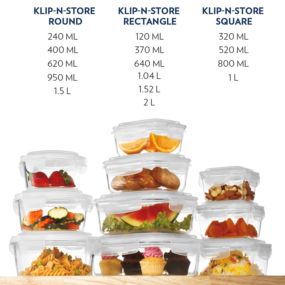 BOROSIL Klip n Store 1L Borosilicate Glass Container with Air Tight Lid (Scratch Resistant, Transparent)_18