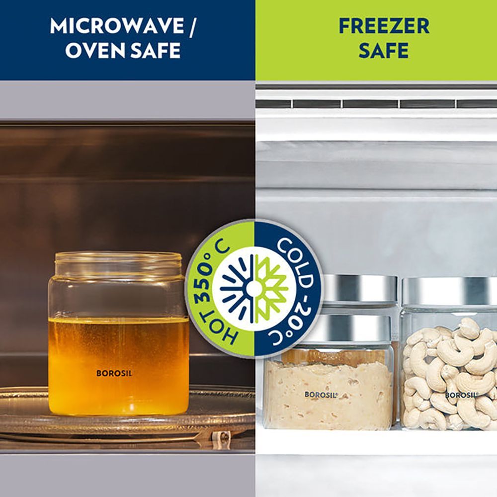 BOROSIL Endura 900ml Borosilicate Glass Jar with Screw Top Lid (Scratch Resistant, Transparent)_9