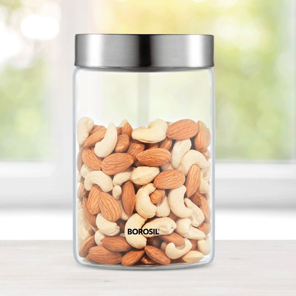 BOROSIL Endura 900ml Borosilicate Glass Jar with Screw Top Lid (Scratch Resistant, Transparent)_3