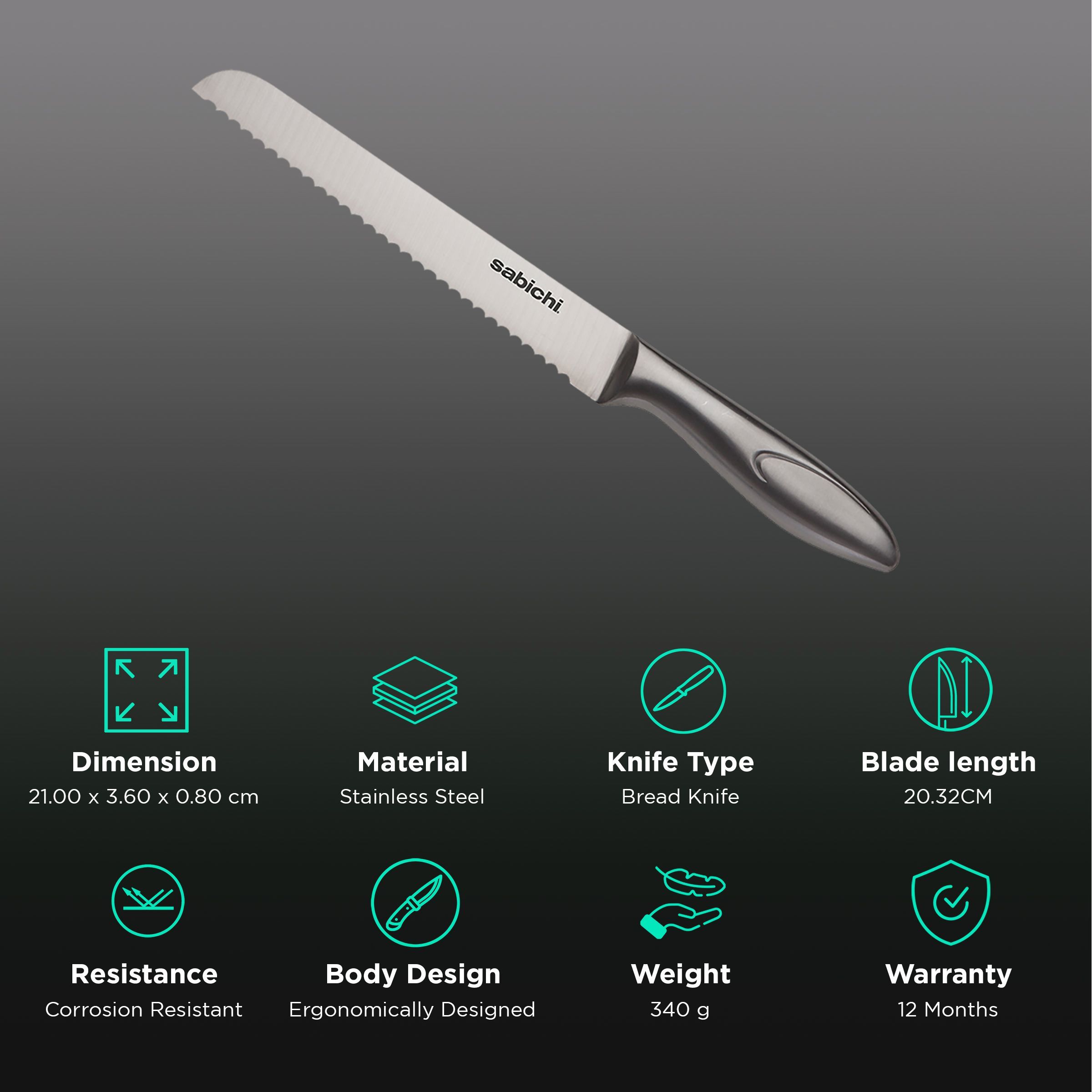 sabichi Haden Aspire 20.32CM Bread Knife (Corrosion Resistant, Silver) sabichi Haden Aspire 20.32CM Bread Knife (Corrosion Resistant, Silver)_2