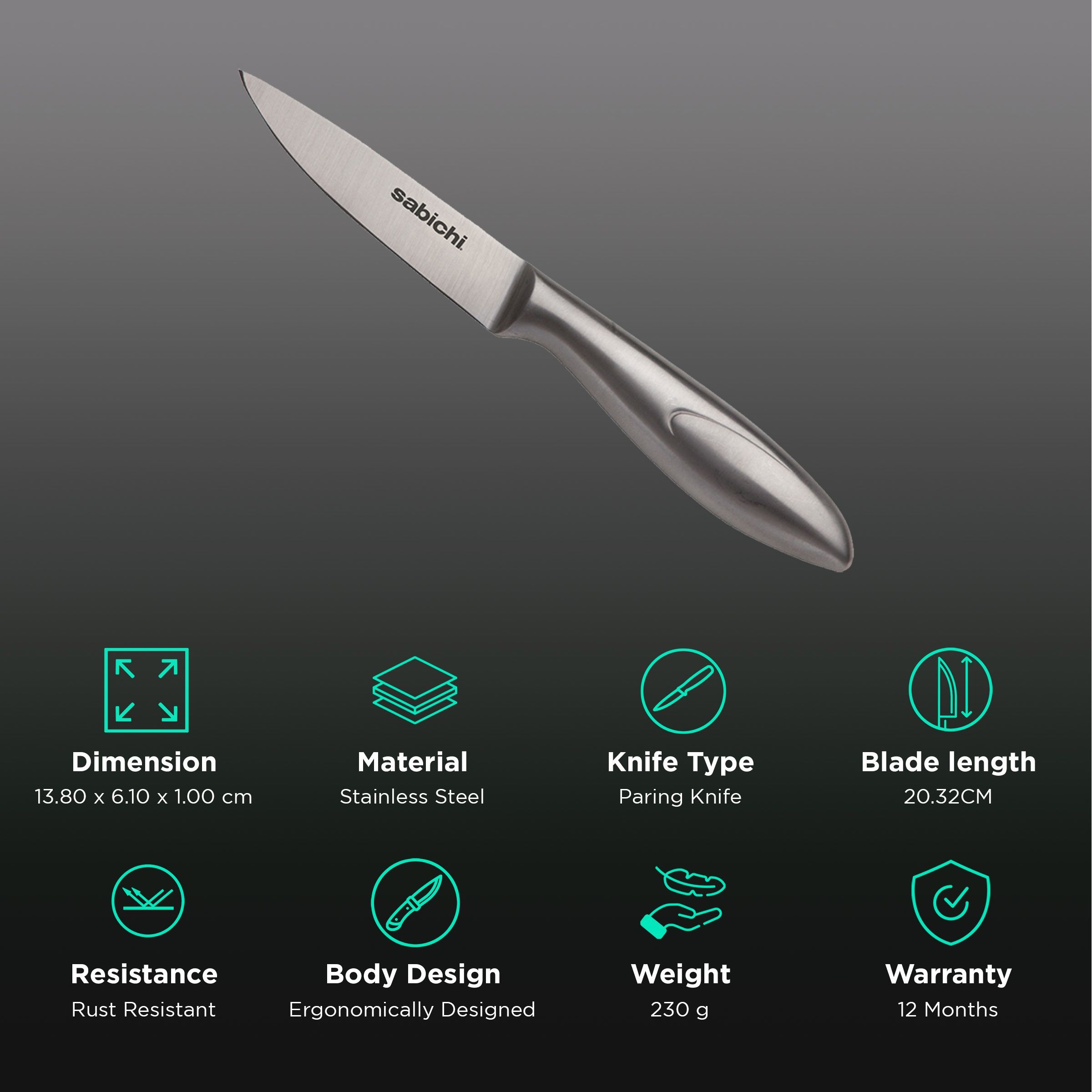 sabichi Haden Aspire 20.32CM Pairing Knife (Rust Resistant, Silver) sabichi Haden Aspire 20.32CM Pairing Knife (Rust Resistant, Silver)_2