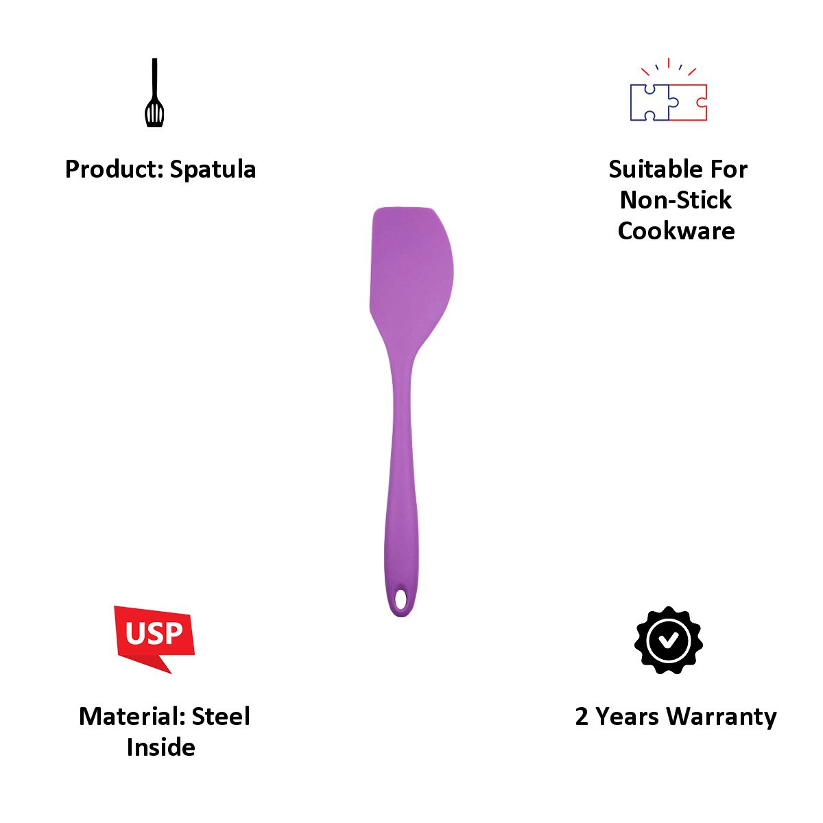 WONDERCHEF Waterstone Spatula (Food Grade Silicone, 63152095, Purple)_7