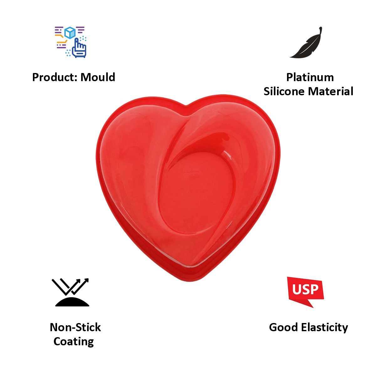 WONDERCHEF Pavoni Heart Shaped Cake Mould (Non-Toxic, 63152920, Red) WONDERCHEF Pavoni Heart Shaped Cake Mould (Non-Toxic, 63152920, Red)_7