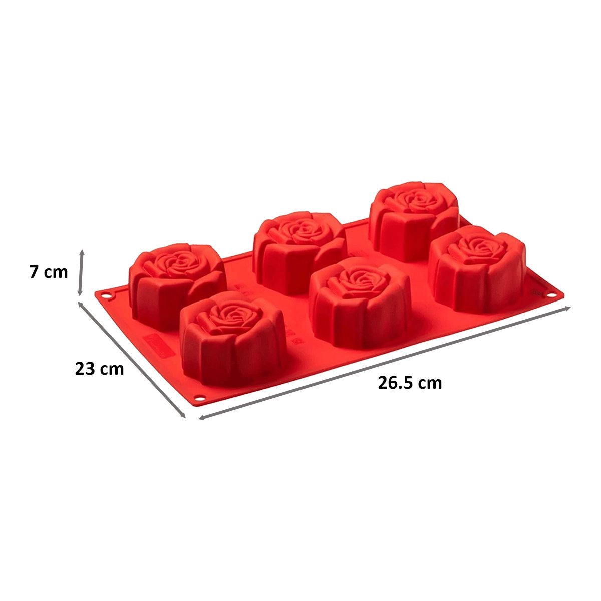 WONDERCHEF Pavoni Rosa Fiorita 6 Portions Mould (Good Elasticity, 63152910, Red)_2