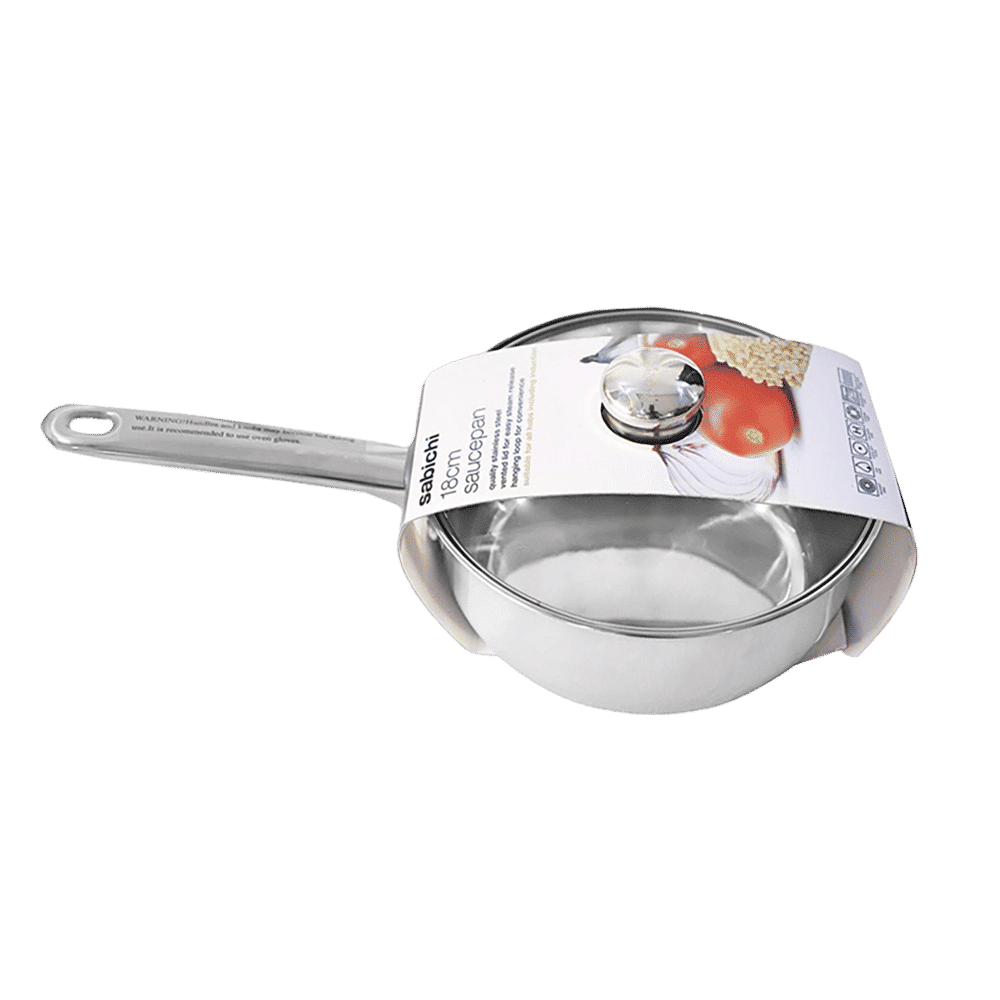 sabichi Saucepan with Glass Lid (18cm, 93745 -I, Silver)_6