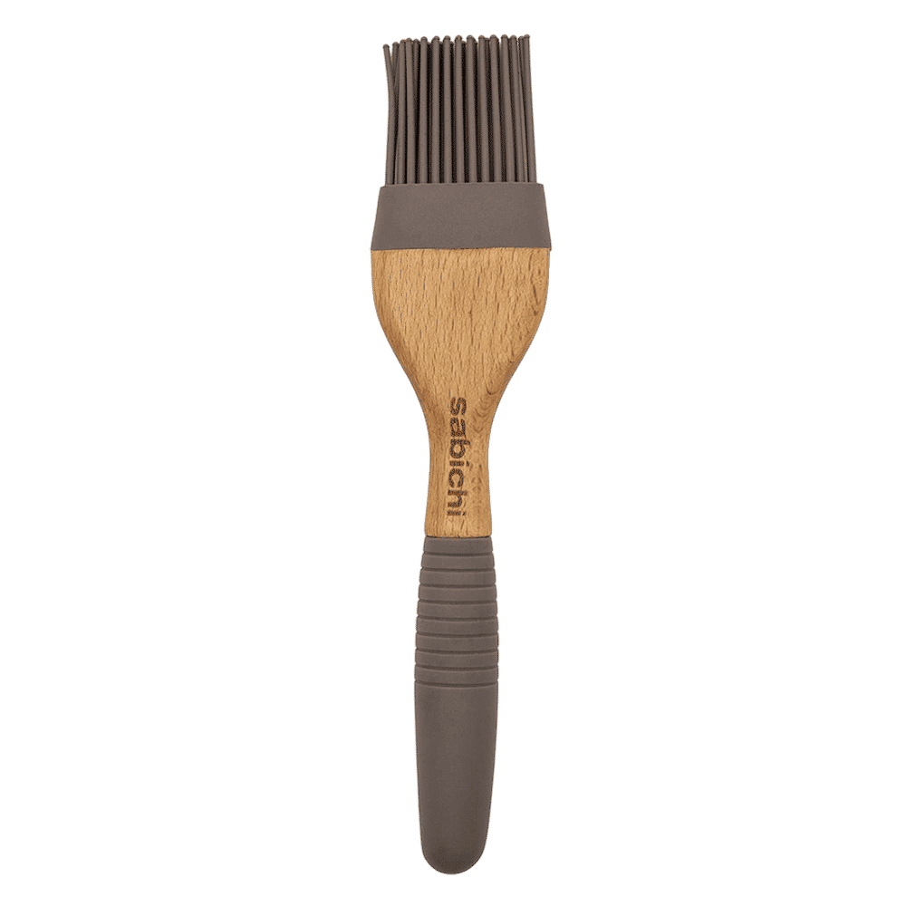 Sabichi Silicone Bamboo Flat Brush (Soft & Comfortable Grip, Grey)_1