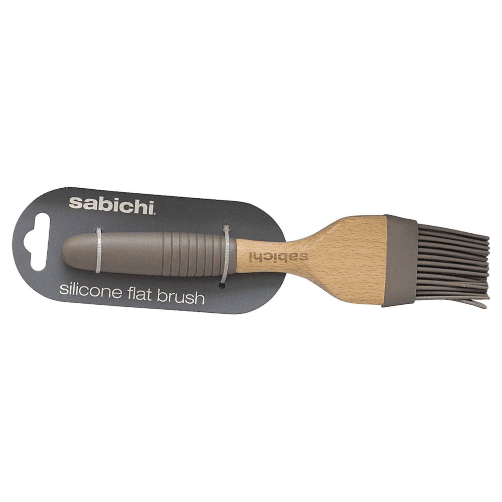 Sabichi Silicone Bamboo Flat Brush (Soft & Comfortable Grip, Grey)_3