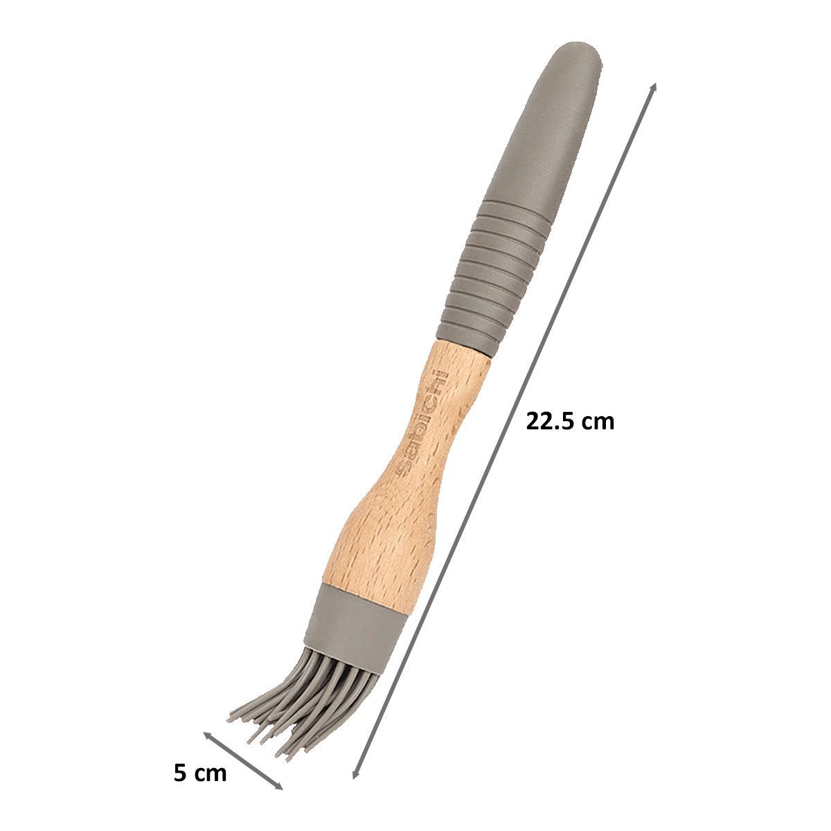 Sabichi Silicone Bamboo Round Brush for Non Stick Cookware (148520, Grey)_2