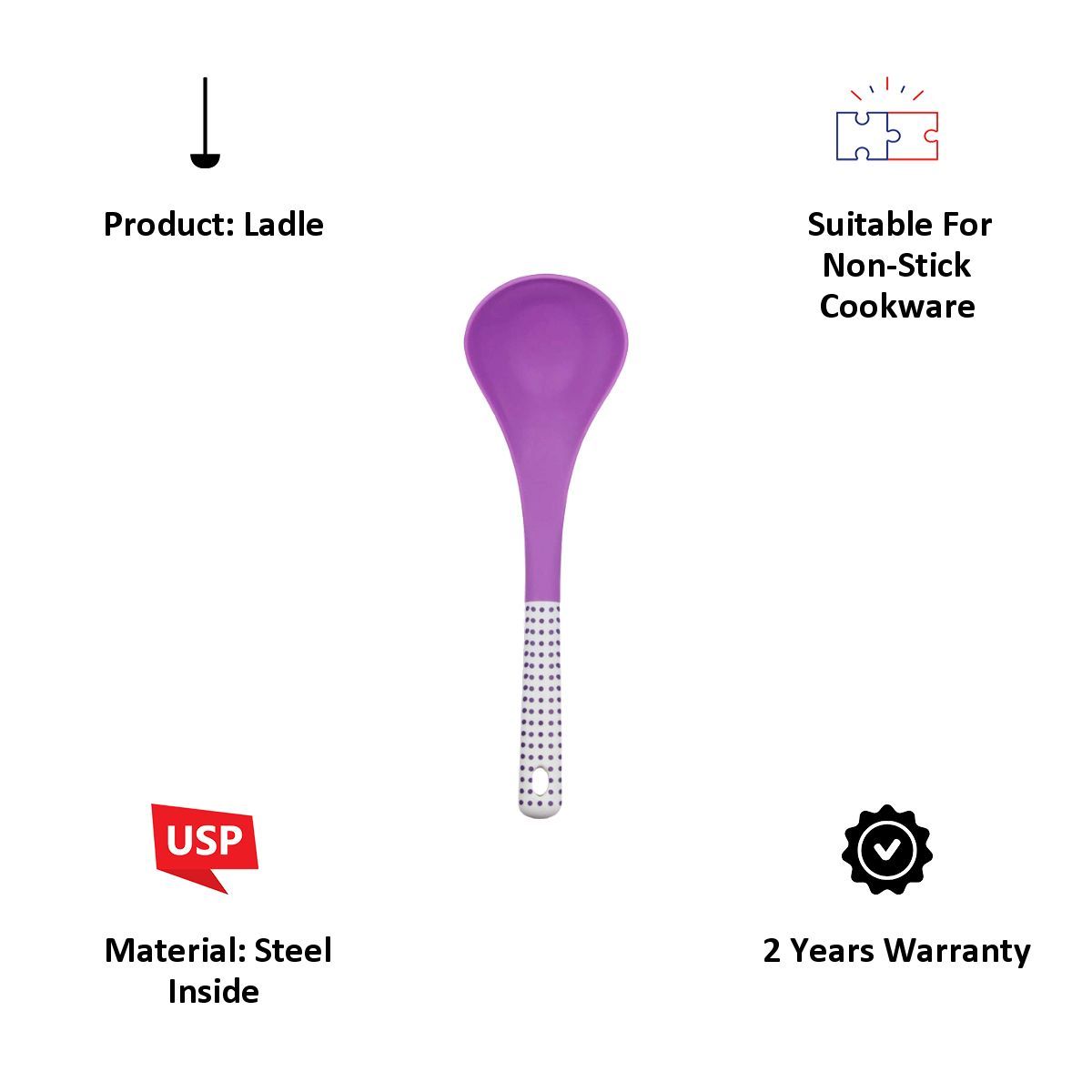 WONDERCHEF Waterstone Ladle (Unique and Stylish, 63152093, Purple)_6