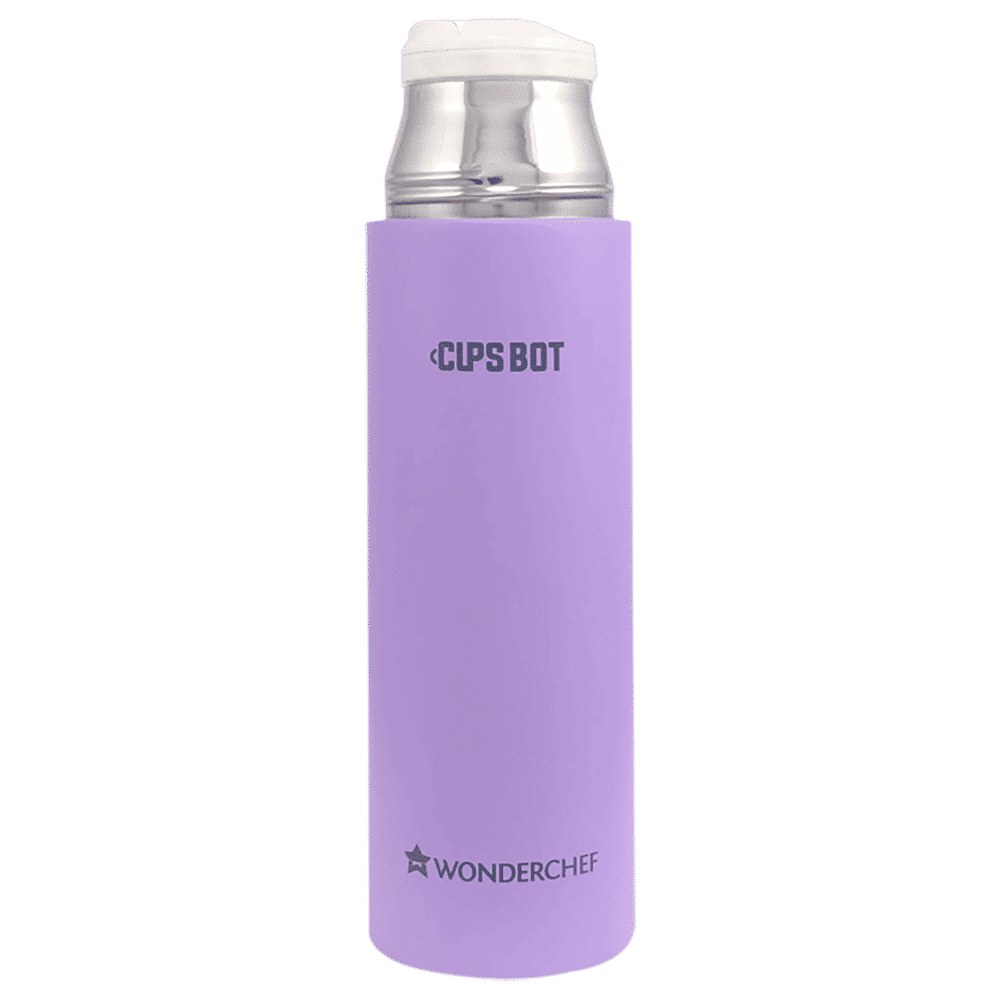 WONDERCHEF Cups-Bot 500ml Stainless Steel Hot & Cold Vacuum Flask (Spill & Leak Proof, Purple)_3