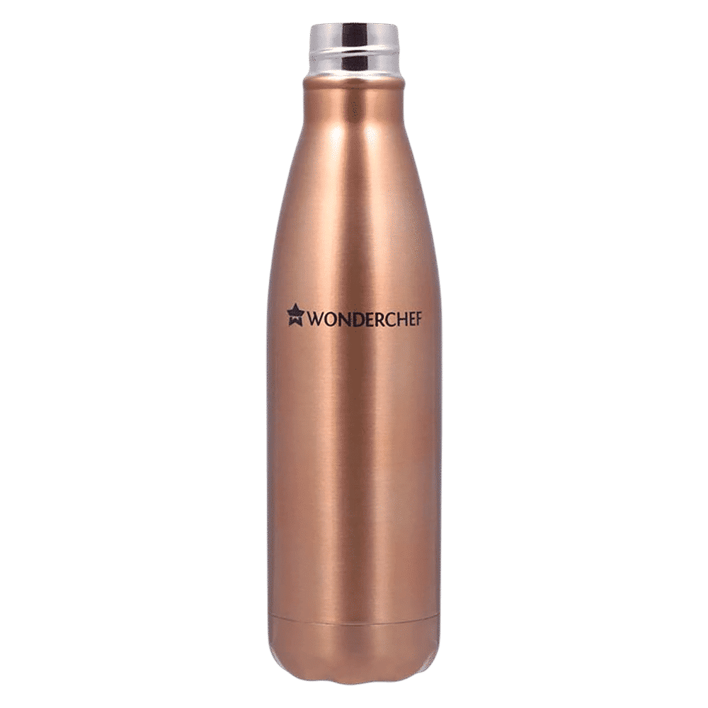 WONDERCHEF Hydro-Bot 750ml Stainless Steel Hot & Cold Bottle (Spill & Leak Proof, Copper)_2