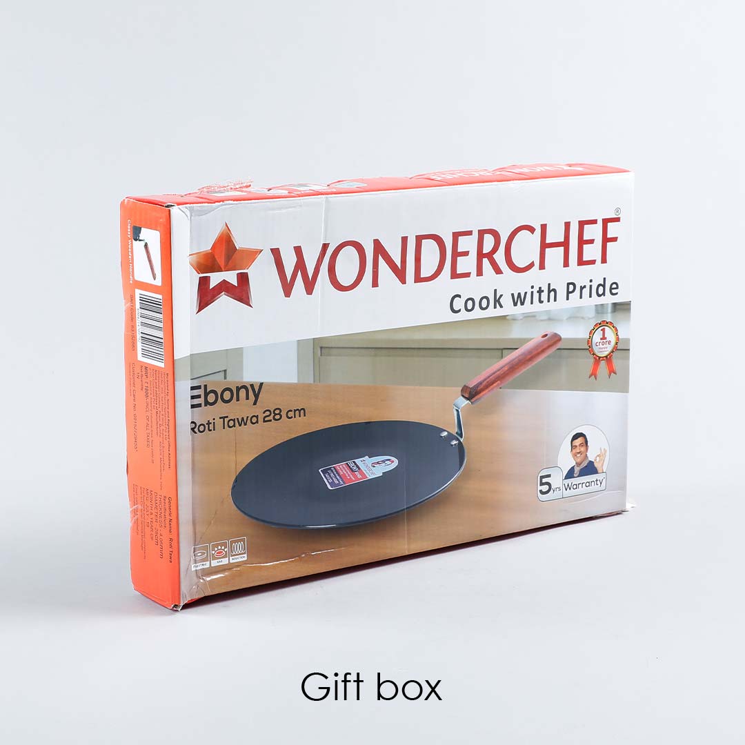 WONDERCHEF Ebony 28cm Non Stick Aluminium Roti Tawa (Induction Compatible, Scratch Resistant, Black)_10