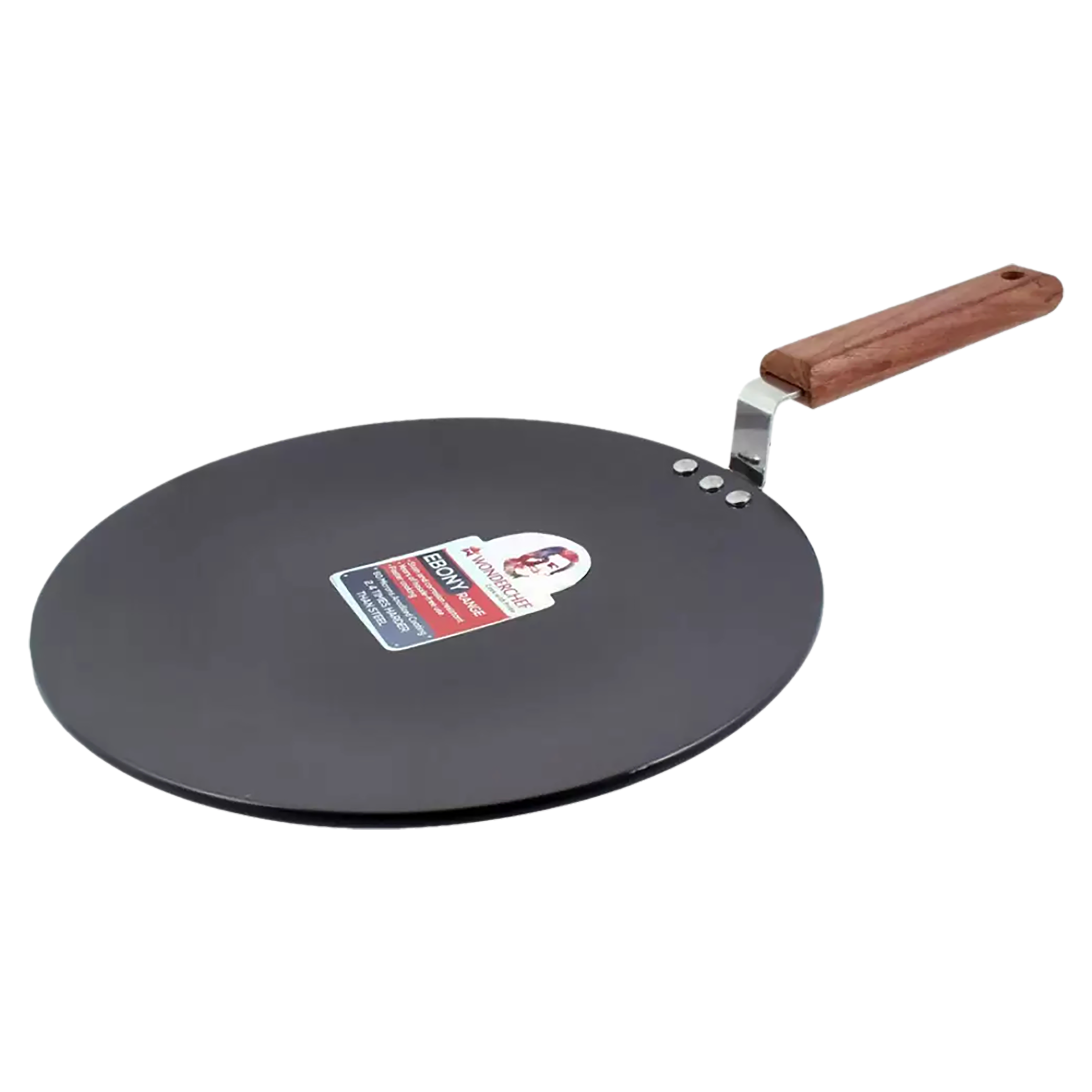 WONDERCHEF Ebony 28cm Non Stick Aluminium Roti Tawa (Induction Compatible, Scratch Resistant, Black)_4