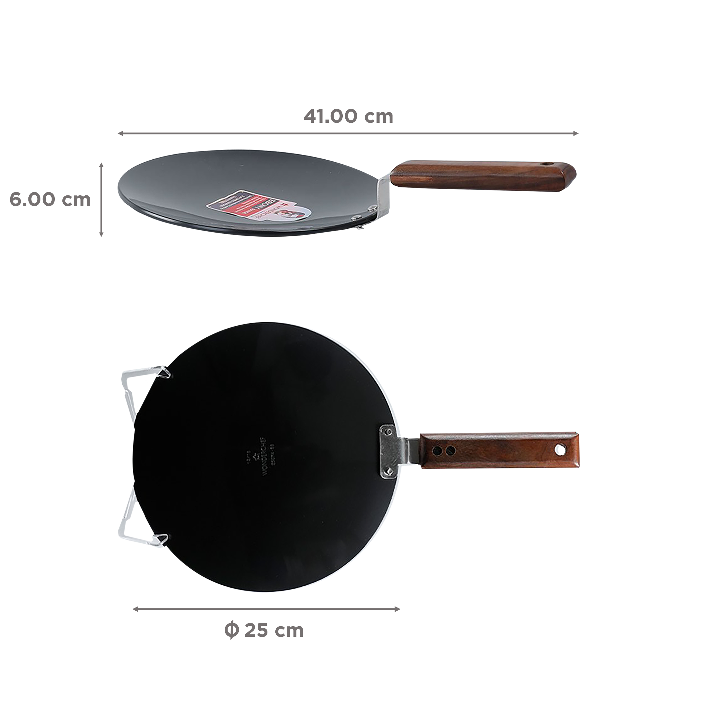 WONDERCHEF Ebony 25cm Non Stick Aluminium Roti Tawa (Induction Compatible, Scratch Resistant, Black) WONDERCHEF Ebony 25cm Non Stick Aluminium Roti Tawa (Induction Compatible, Scratch Resistant, Black)_2