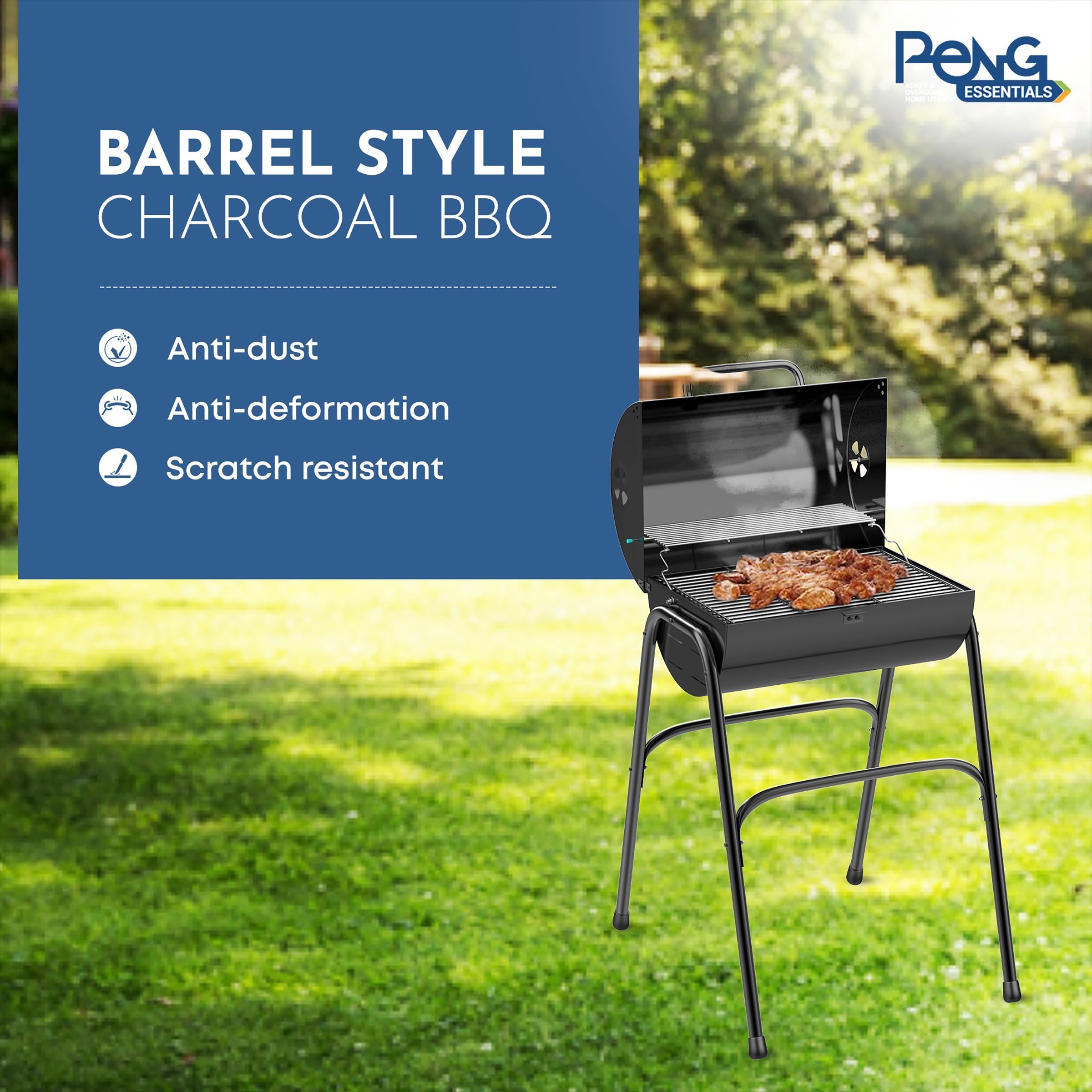 Peng Essential Foldable Charcoal Barbeque Grill (Scratch Resistant)_11