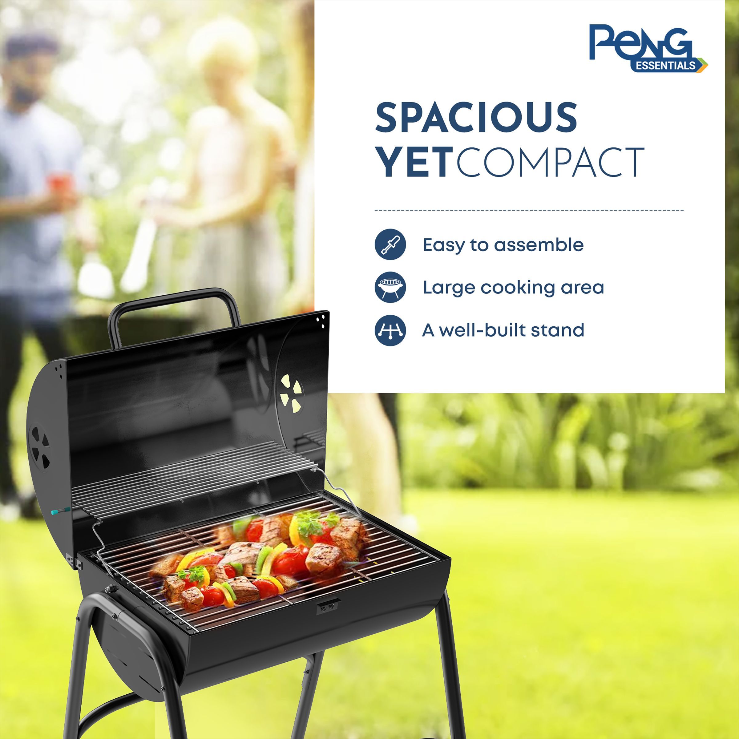 Peng Essential Foldable Charcoal Barbeque Grill (Scratch Resistant)_12