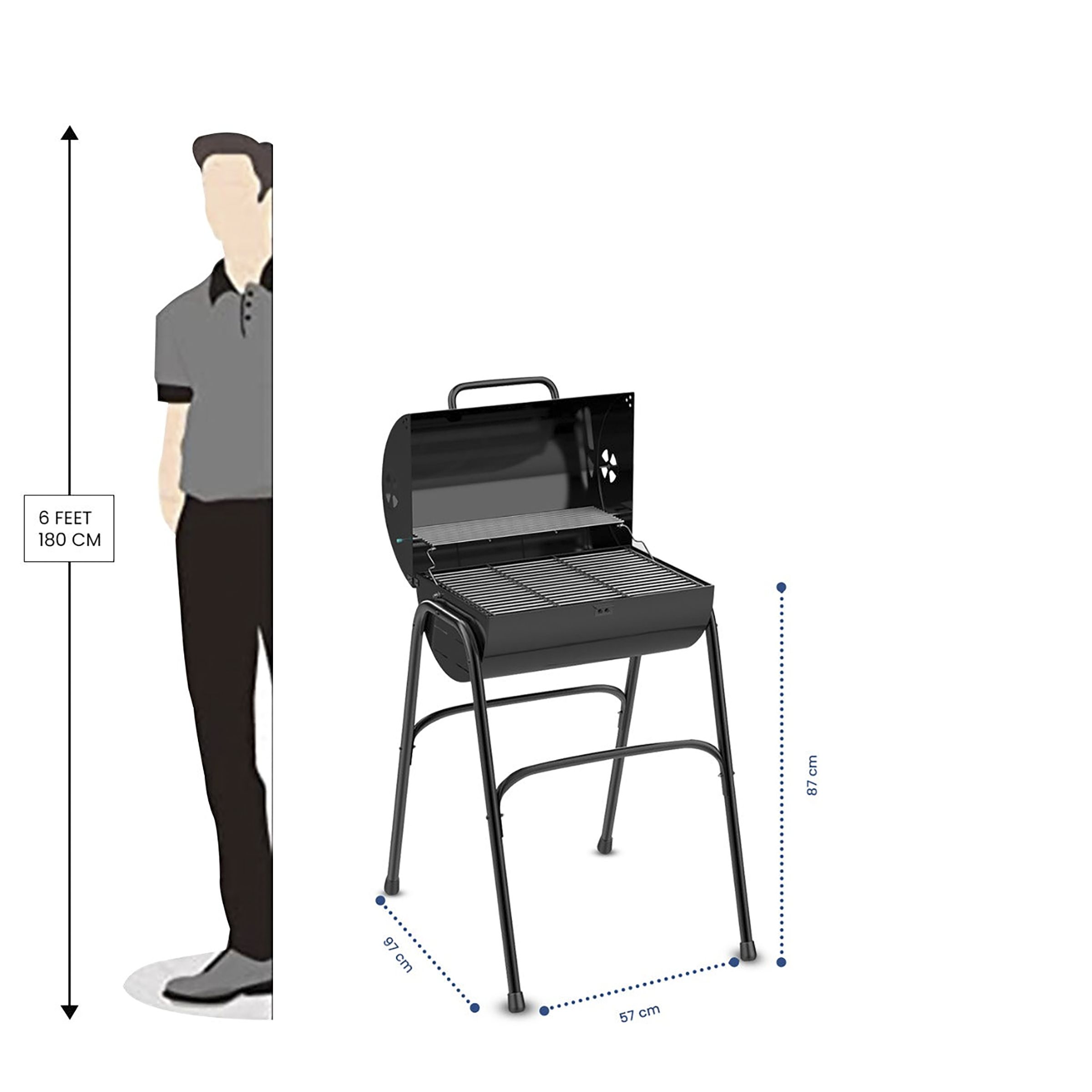 Peng Essential Foldable Charcoal Barbeque Grill (Scratch Resistant)_17