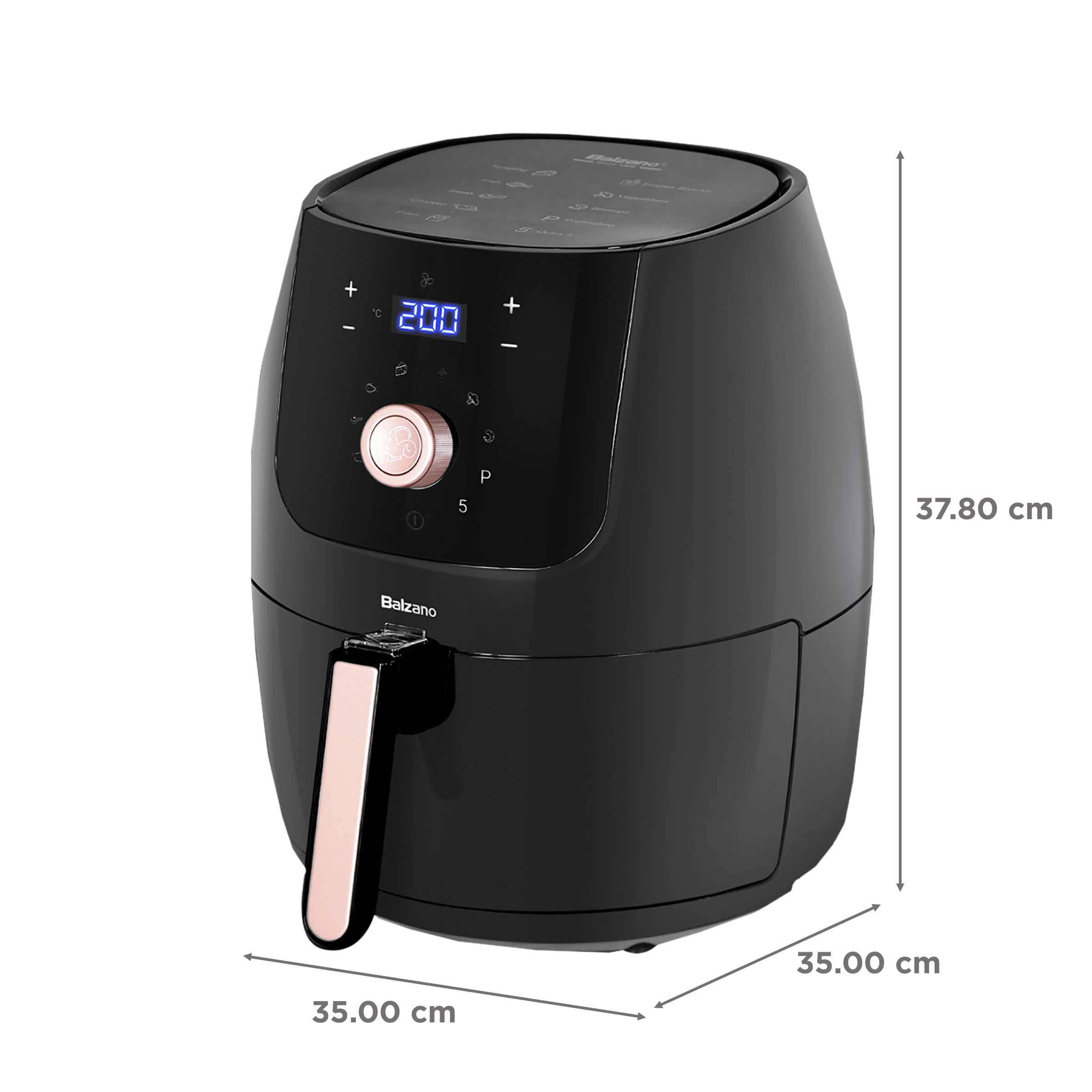 Balzano 5.5L 1700 Watt Digital Air Fryer with Rapid Heat Circulation Technology (Black)_2