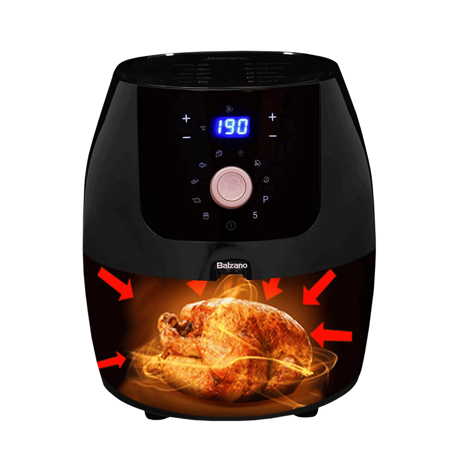 Balzano 5.5L 1700 Watt Digital Air Fryer with Rapid Heat Circulation Technology (Black)_6