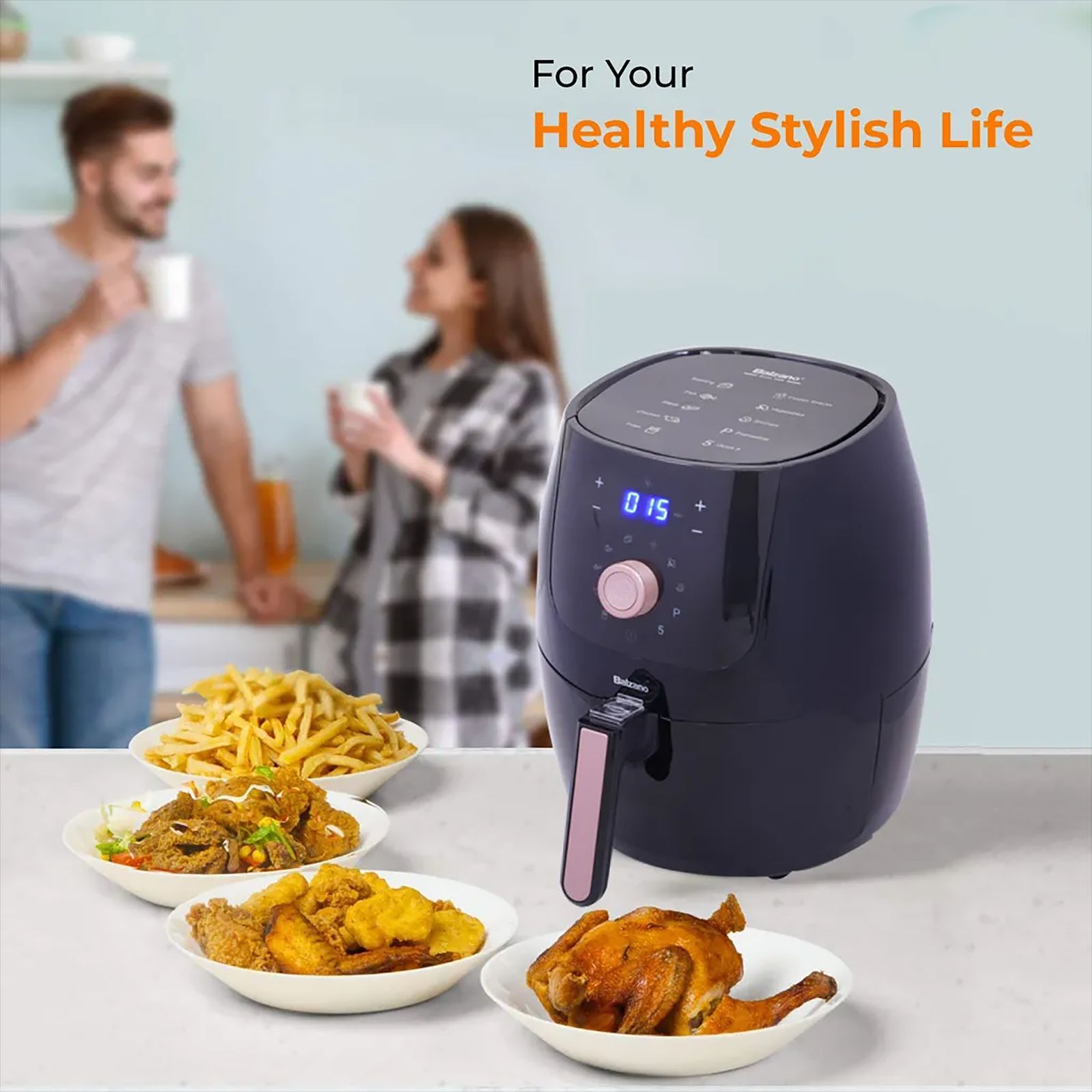 Balzano 5.5L 1700 Watt Digital Air Fryer with Rapid Heat Circulation Technology (Black)_8