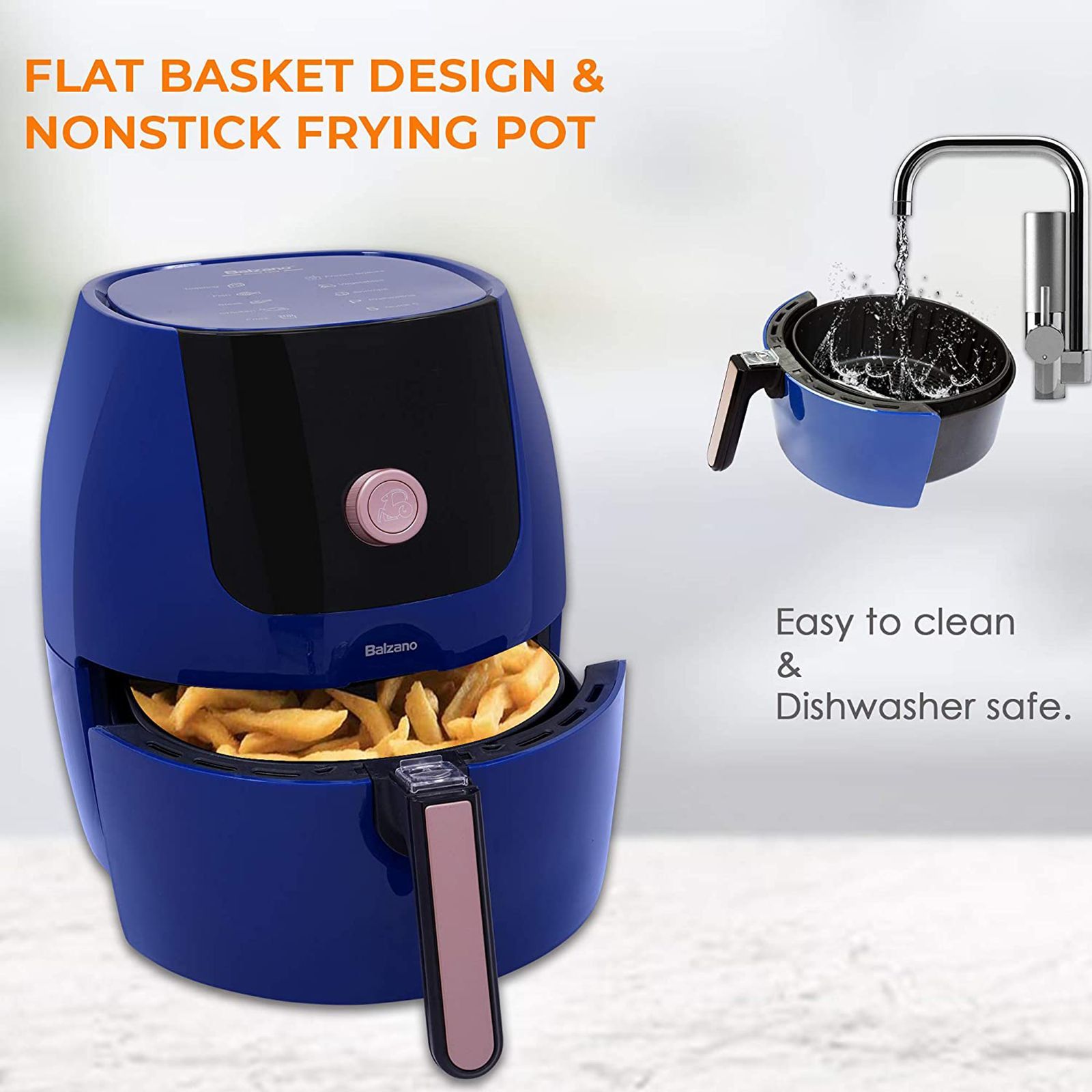 Balzano 5.5L 1700 Watt Digital Air Fryer with Rapid Heat Circulation Technology (Blue)_8