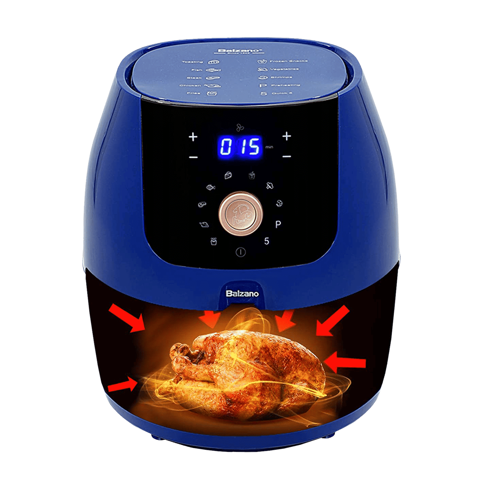 Balzano 5.5L 1700 Watt Digital Air Fryer with Rapid Heat Circulation Technology (Blue)_5